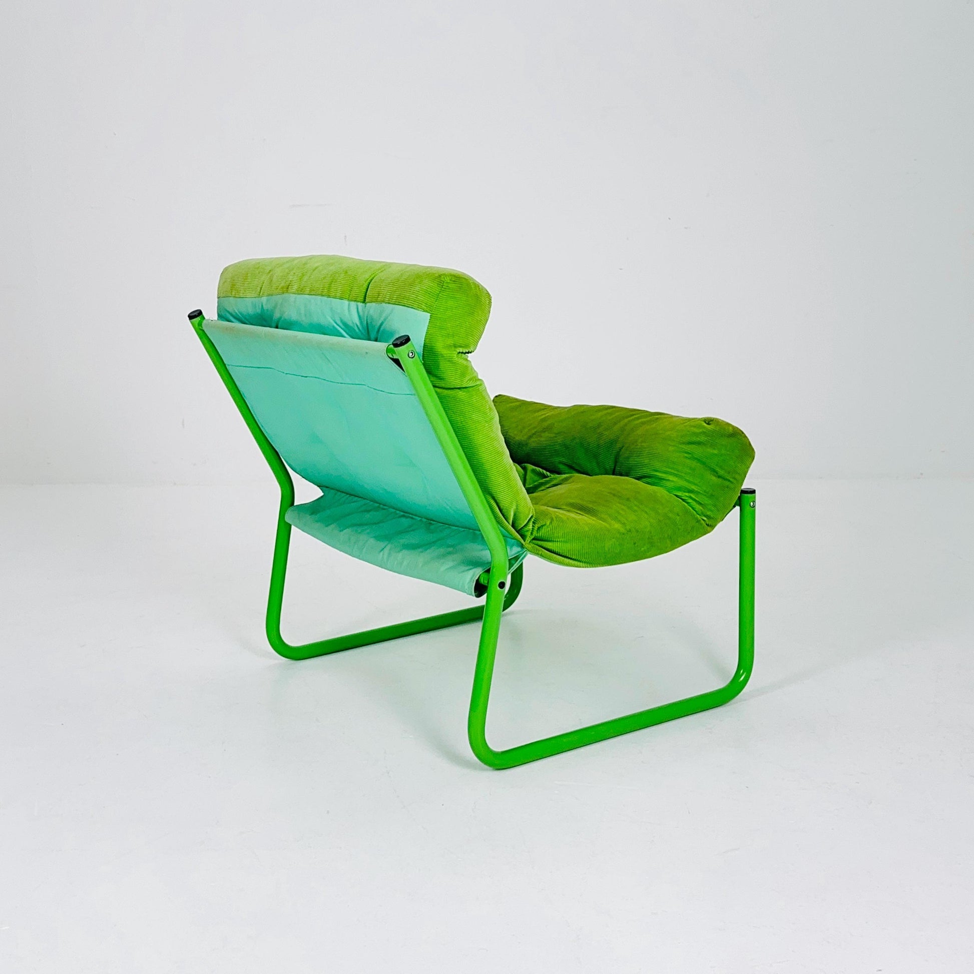 Mid century retro green Pixi velvet lounge chair by Gillis Lundgren for Ikea, 1970s