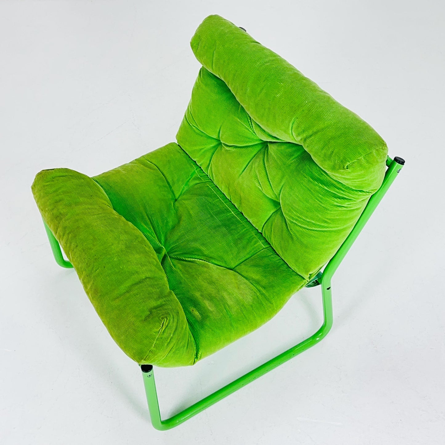 Mid century retro green Pixi velvet lounge chair by Gillis Lundgren for Ikea, 1970s