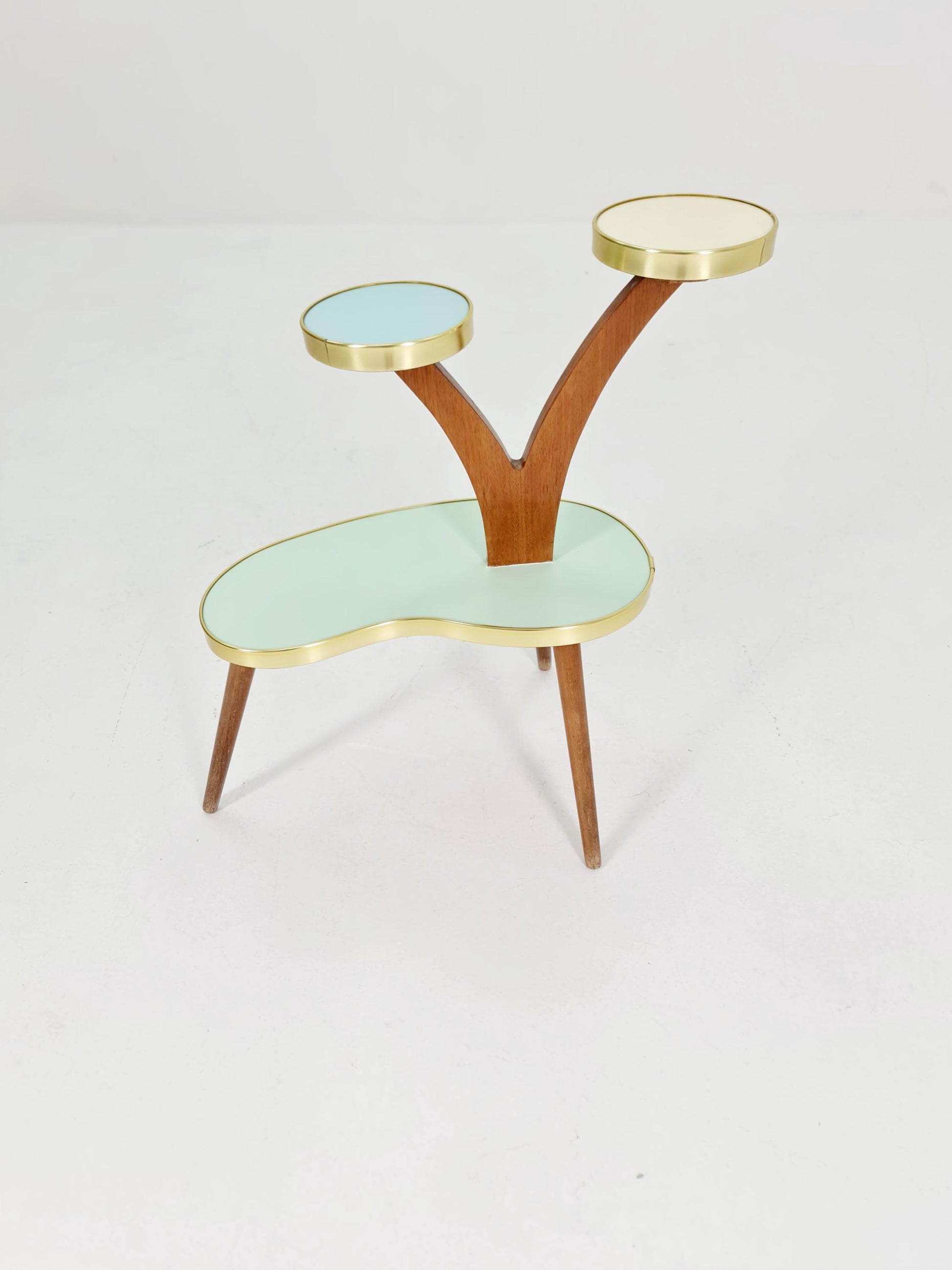 German Plant Stand, colorful Vintage Mid-Century Minimalist Indoor flower table, 1960s