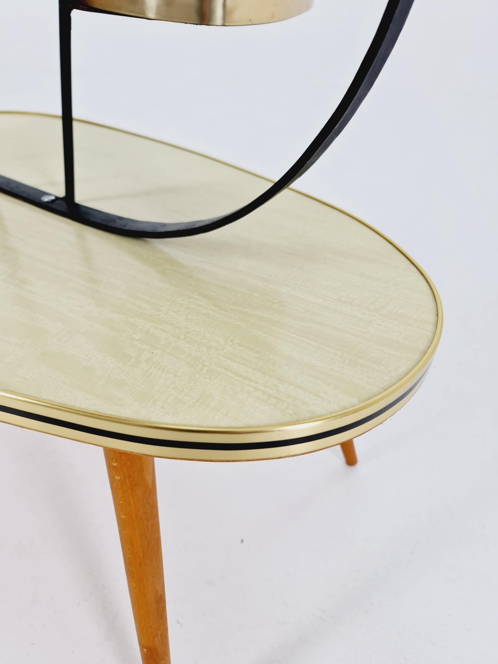 Big 1950s German Plant Stand, Colorful Vintage Mid-Century Minimalist Indoor Plant Stand Side Table Retro flower table
