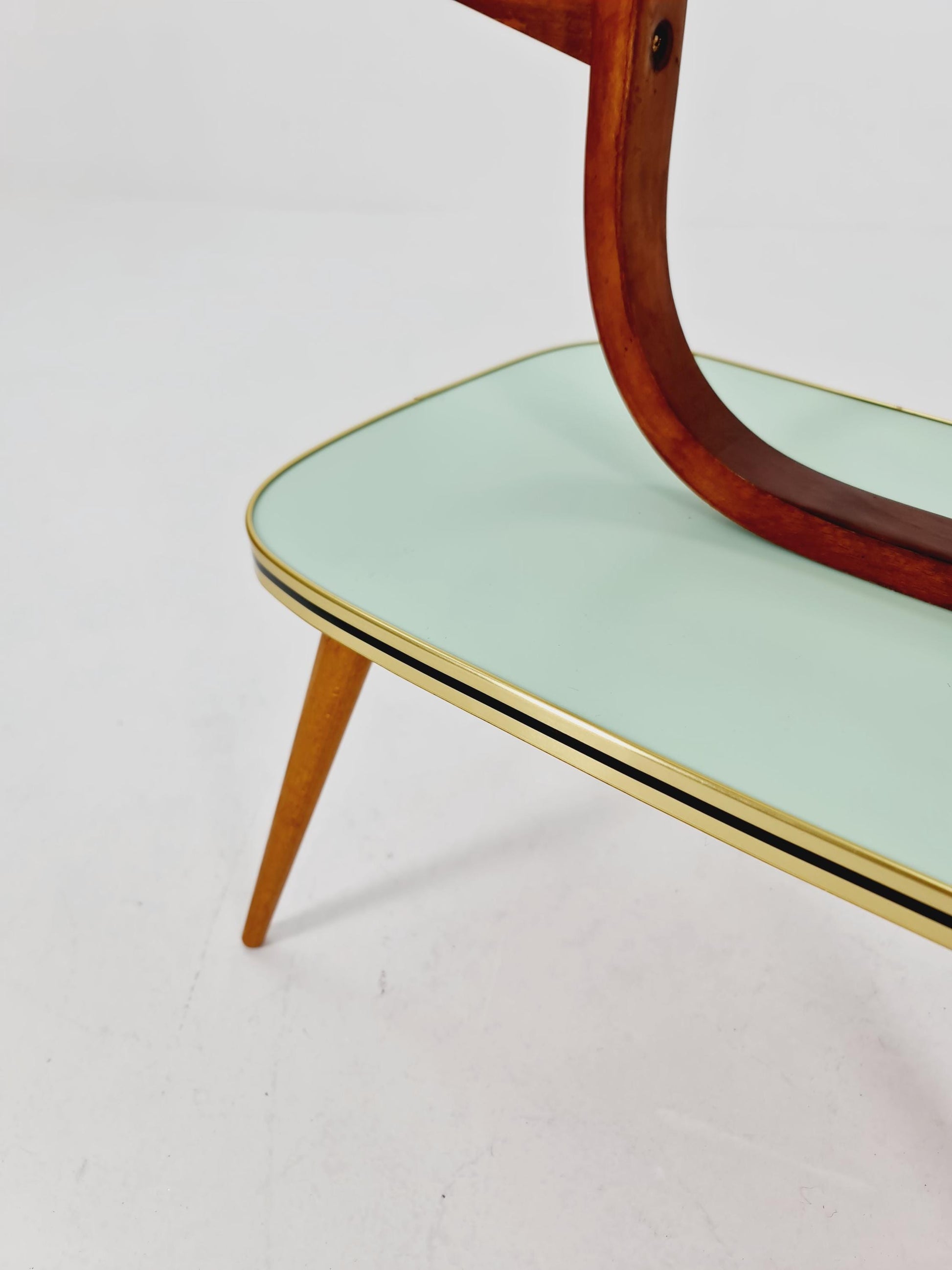 Big 1950s German Plant Stand, Colorful Vintage Mid-Century Minimalist Indoor Plant Stand Side Table Retro flower table