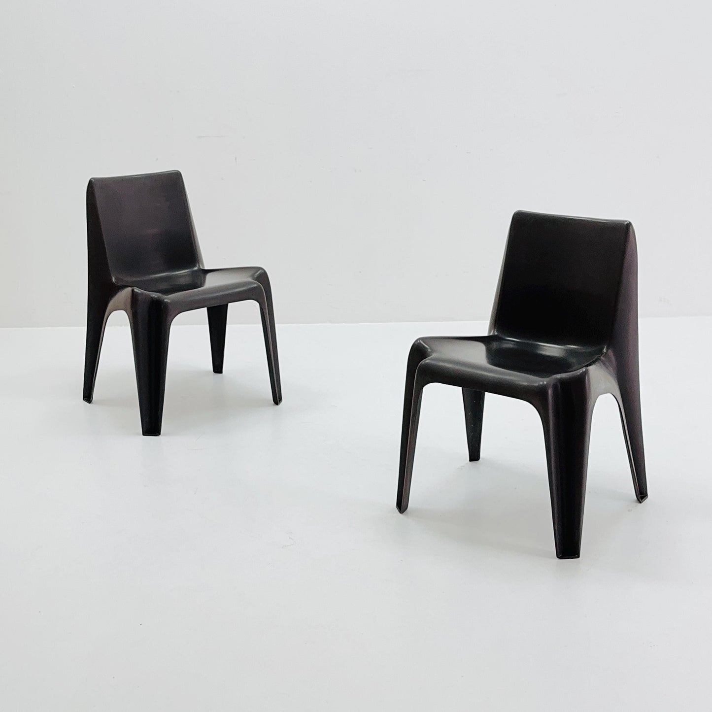 Space age Set of 2 brown Dining chairs Bofinger BA1171 chair by Helmut Bätzner,1970 Germany
