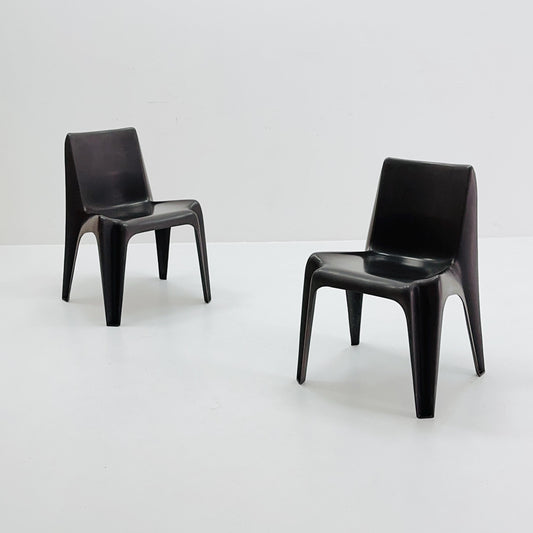 Space age Set of 2 brown Dining chairs Bofinger BA1171 chair by Helmut Bätzner,1970 Germany