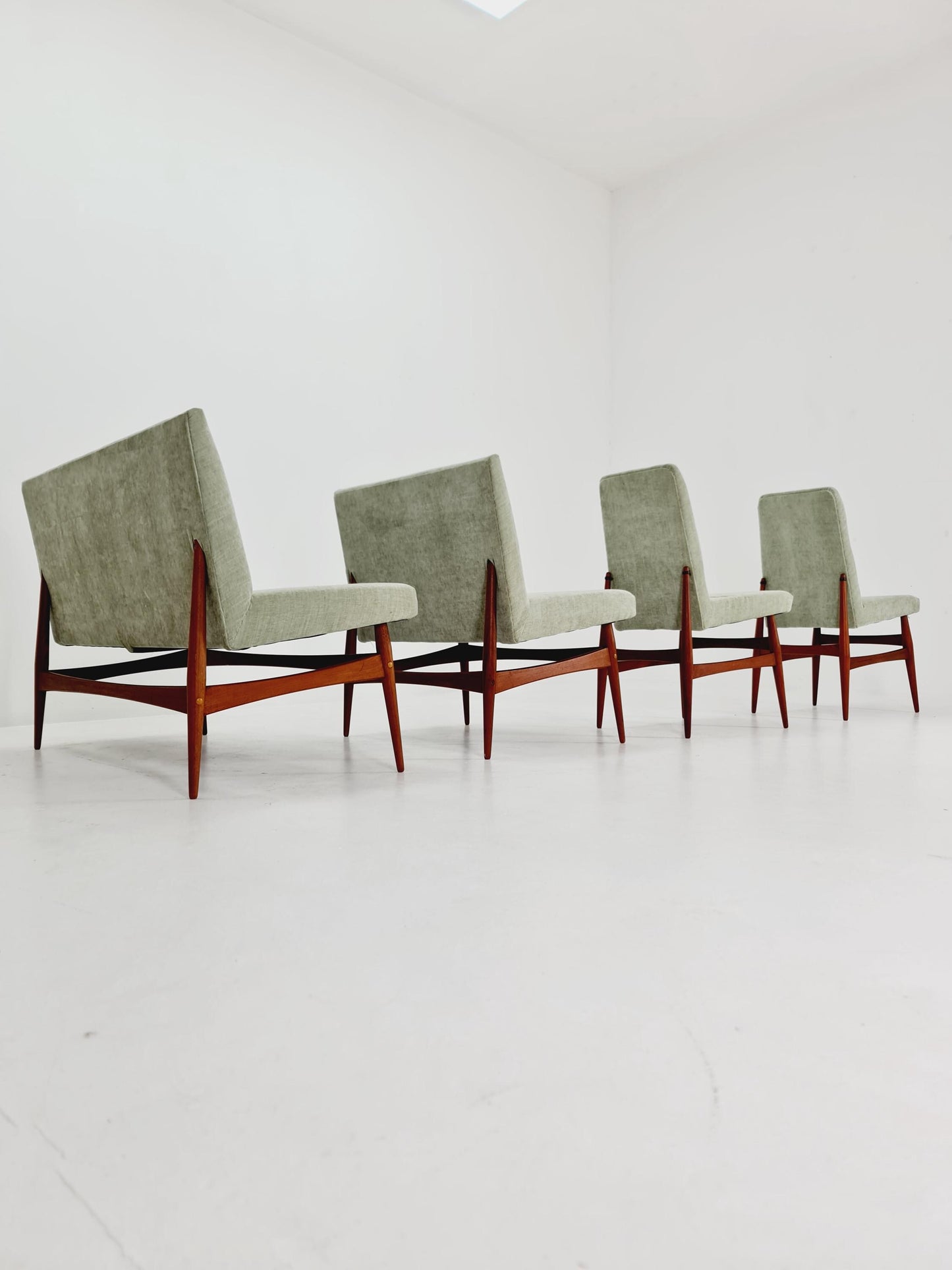 Mid-Century Modern Teak dining / Lounge Set, 1960s, Newly Upholstered, Rare Find!