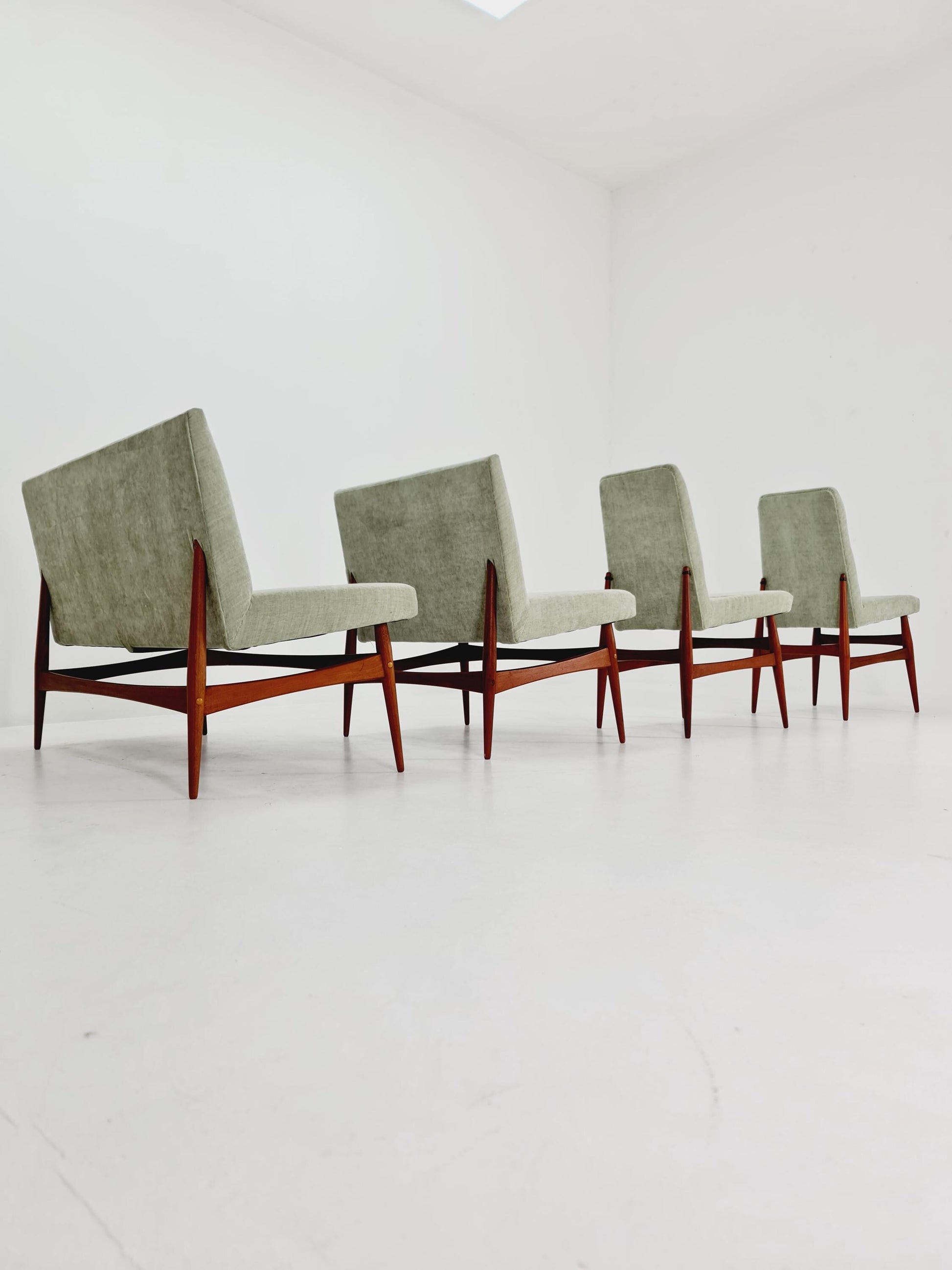 Mid-Century Modern Teak dining / Lounge Set, 1960s, Newly Upholstered, Rare Find!
