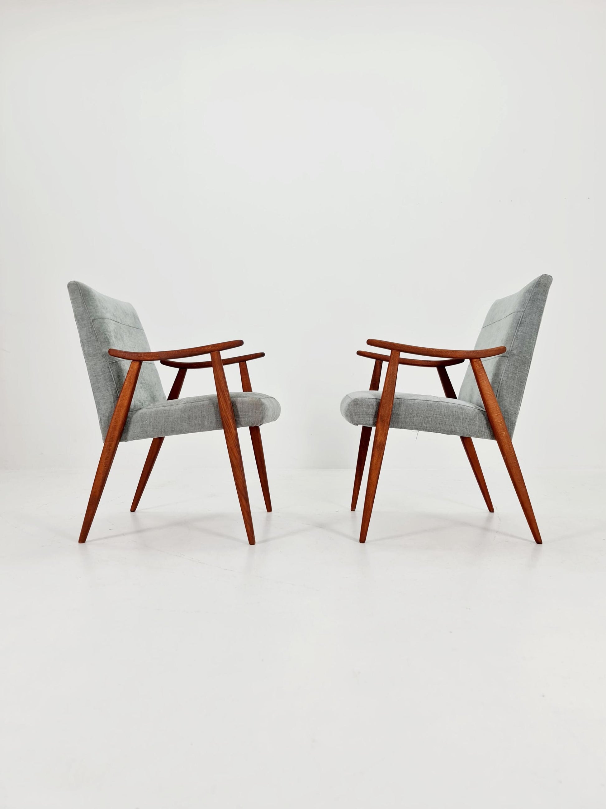 Rare Midcentury German Set of 2 club lounge chairs , 1950s