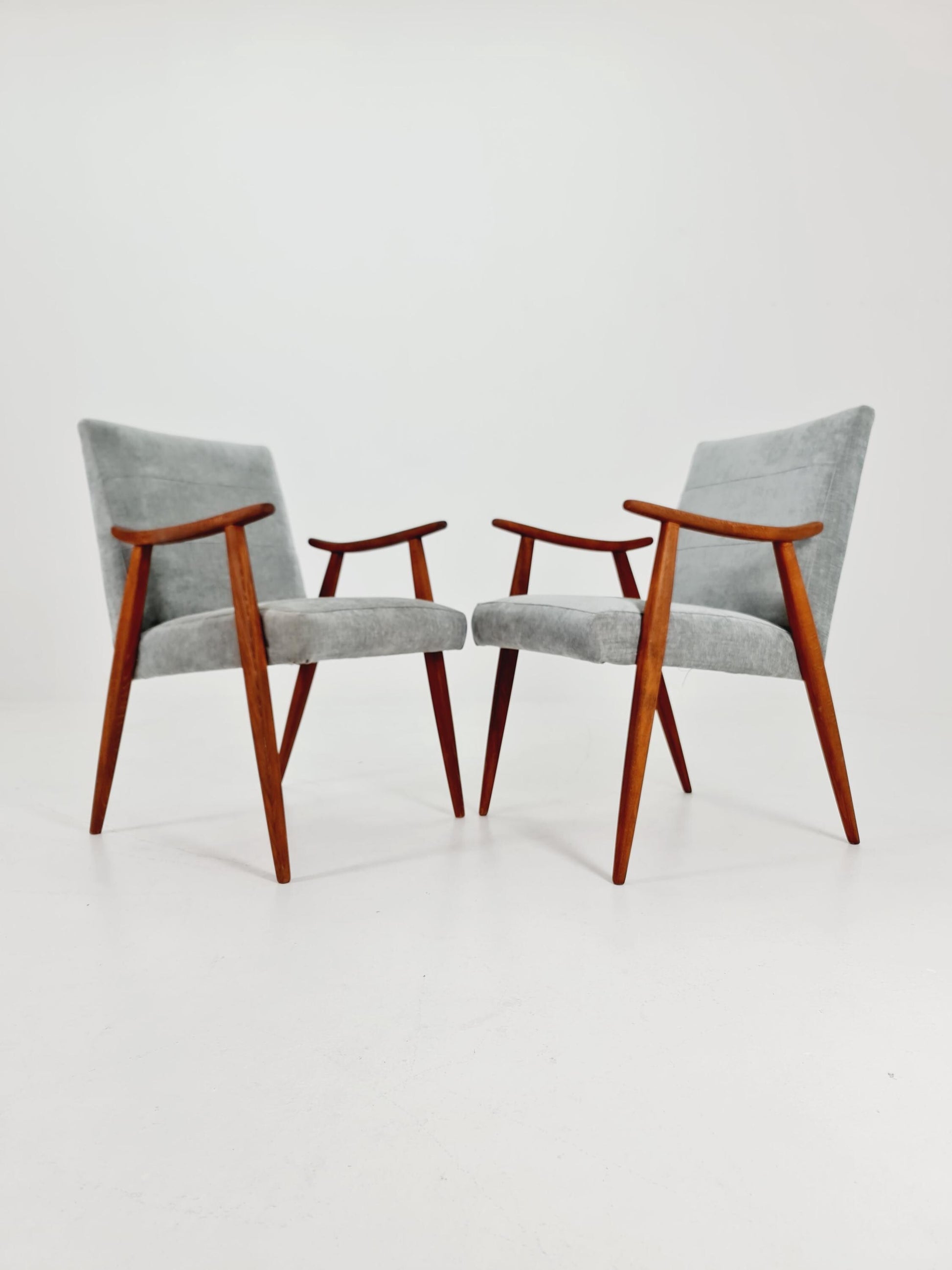 Rare Midcentury German Set of 2 club lounge chairs , 1950s