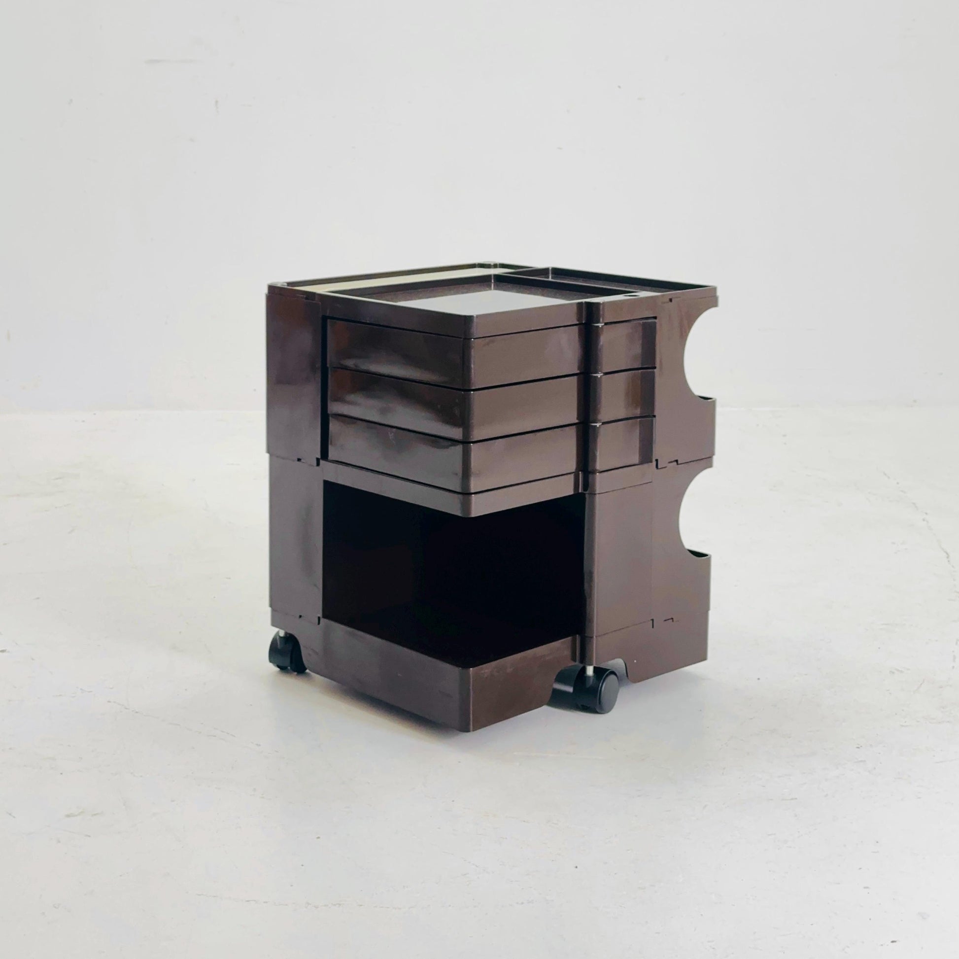 Space Age brown Boby storage trolley by Joe Colombo for Bieffeplast Italy 1970s
