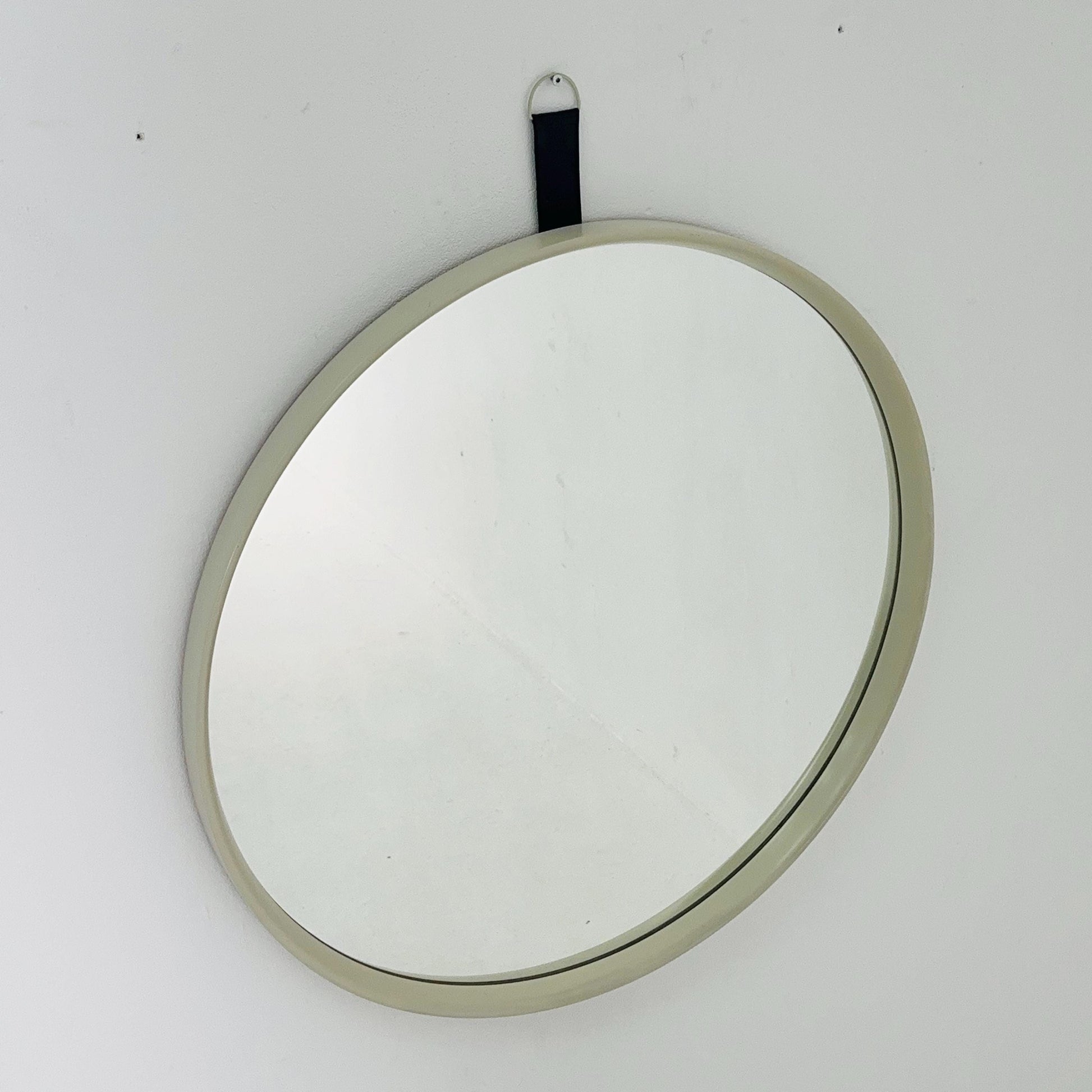 Space Age Large Mid-Century large white Round Mirror, 1970s Germany