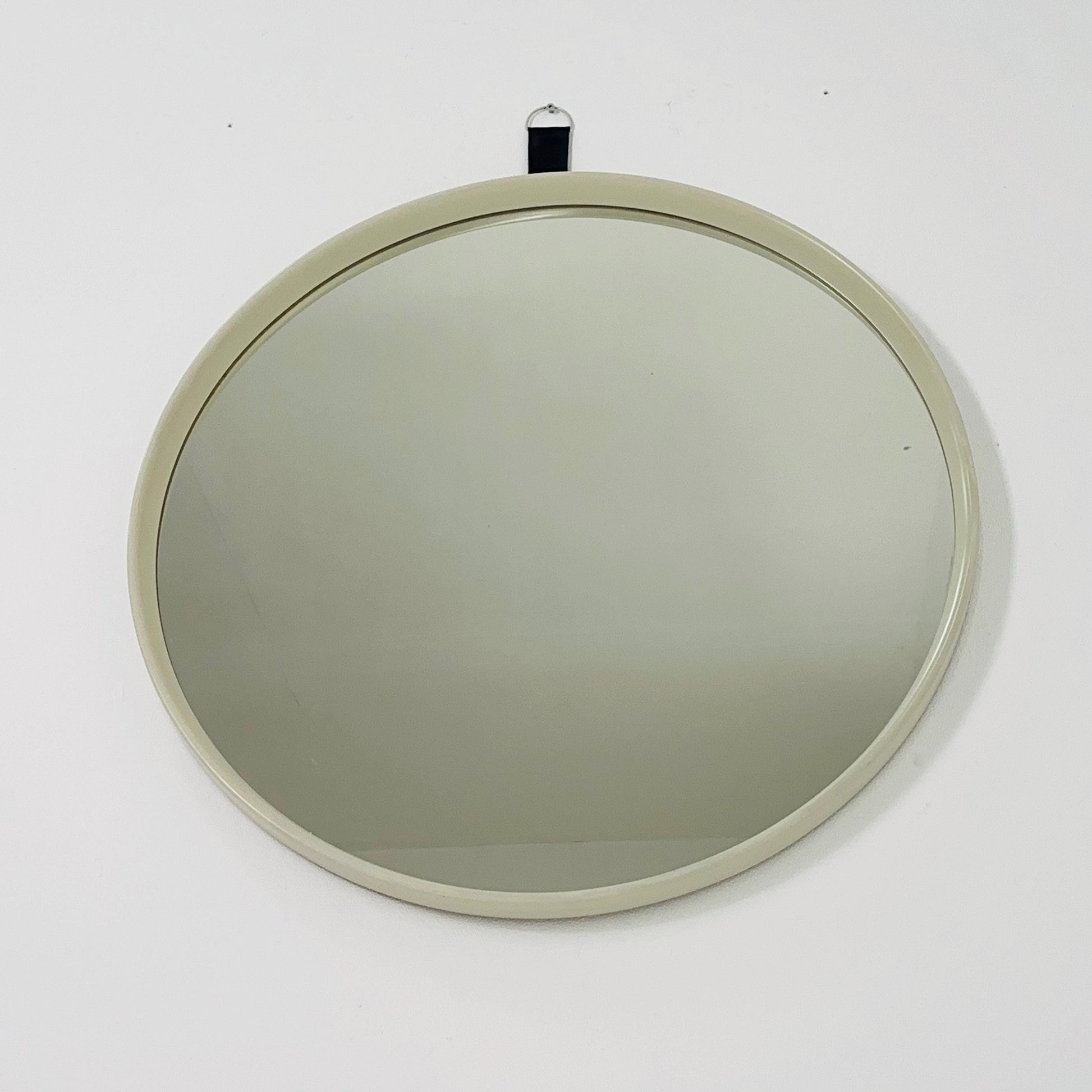 Space Age Large Mid-Century large white Round Mirror, 1970s Germany