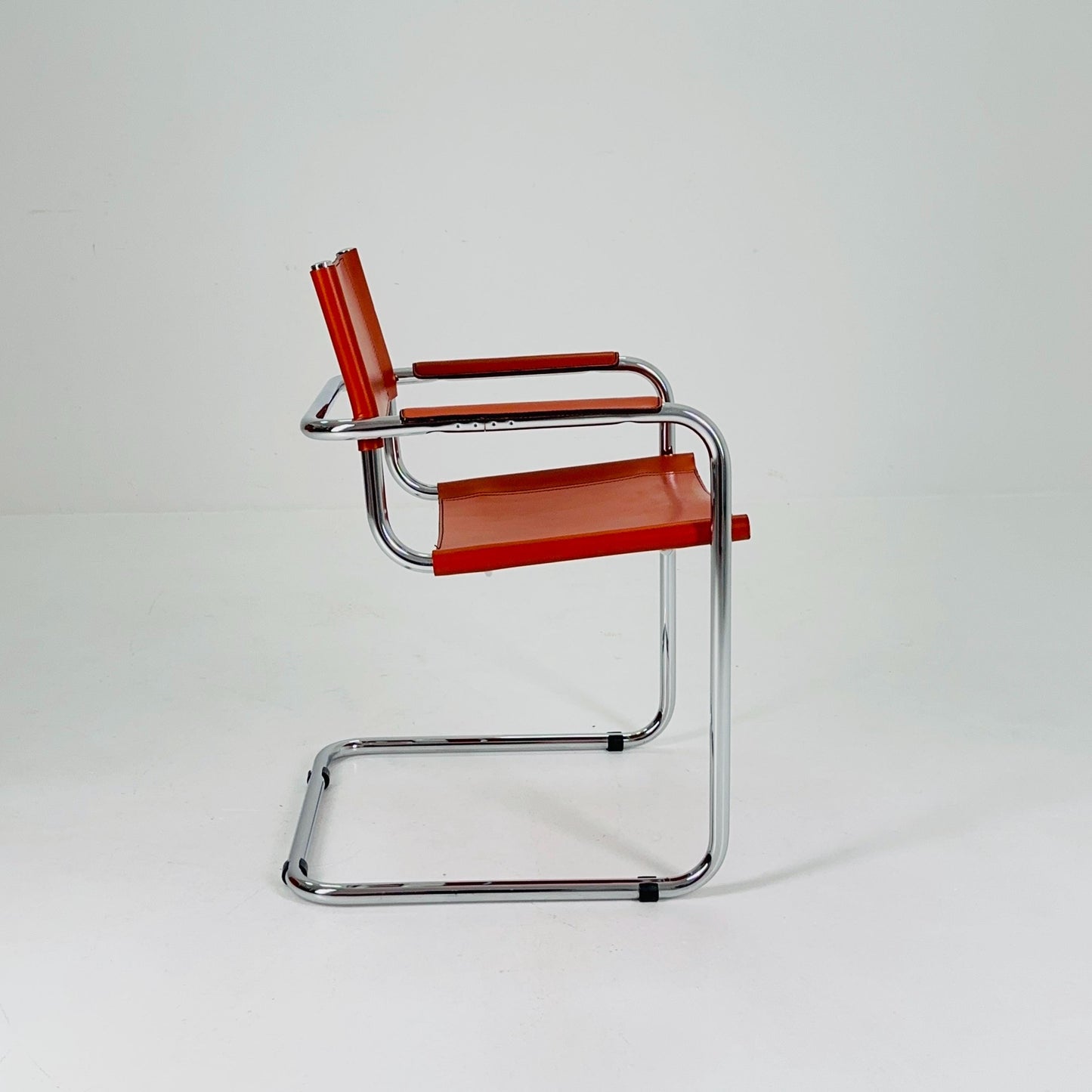 1 of 7 chairs Model MG5 Centro Studio desk chair in cognac by Mart Stam & Marcel Breuer, 1970s Fasem Italy