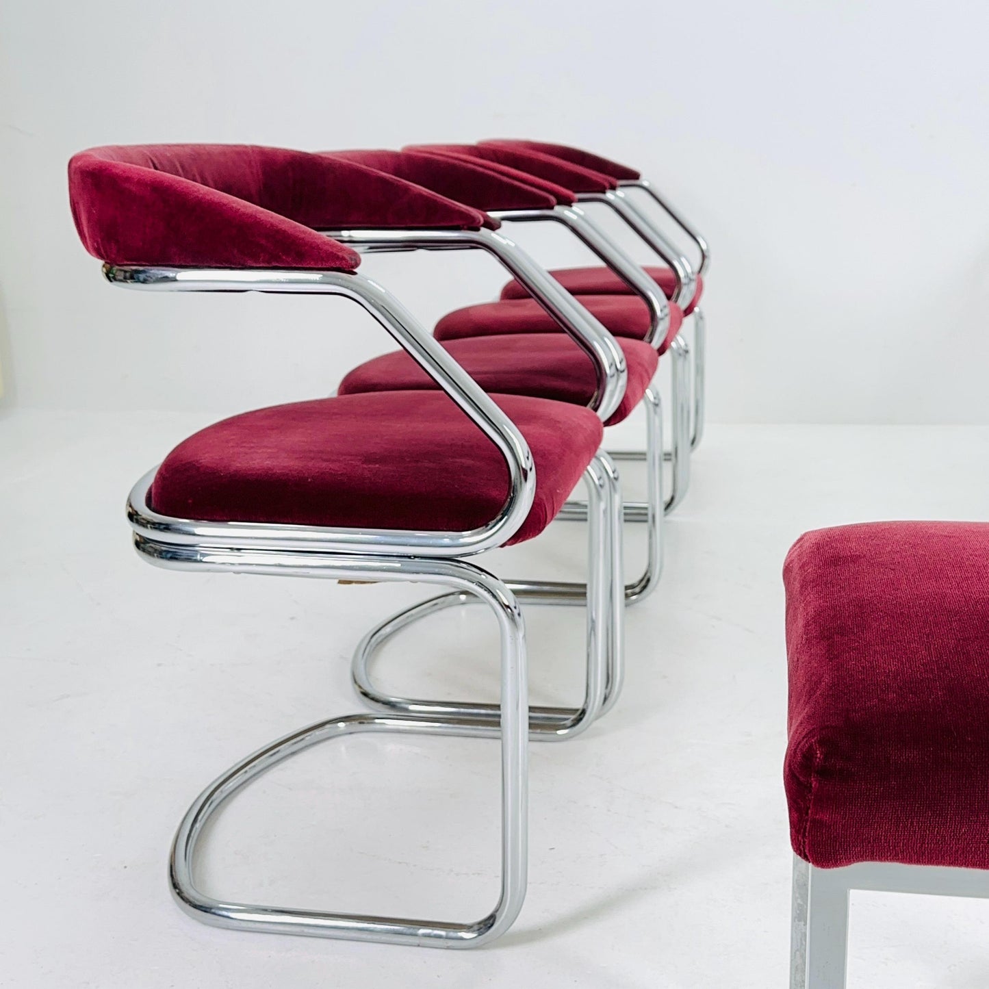 Set of 6 Mid Century Dining table armchairs by Giotto Stoppino, Italy, 1970s