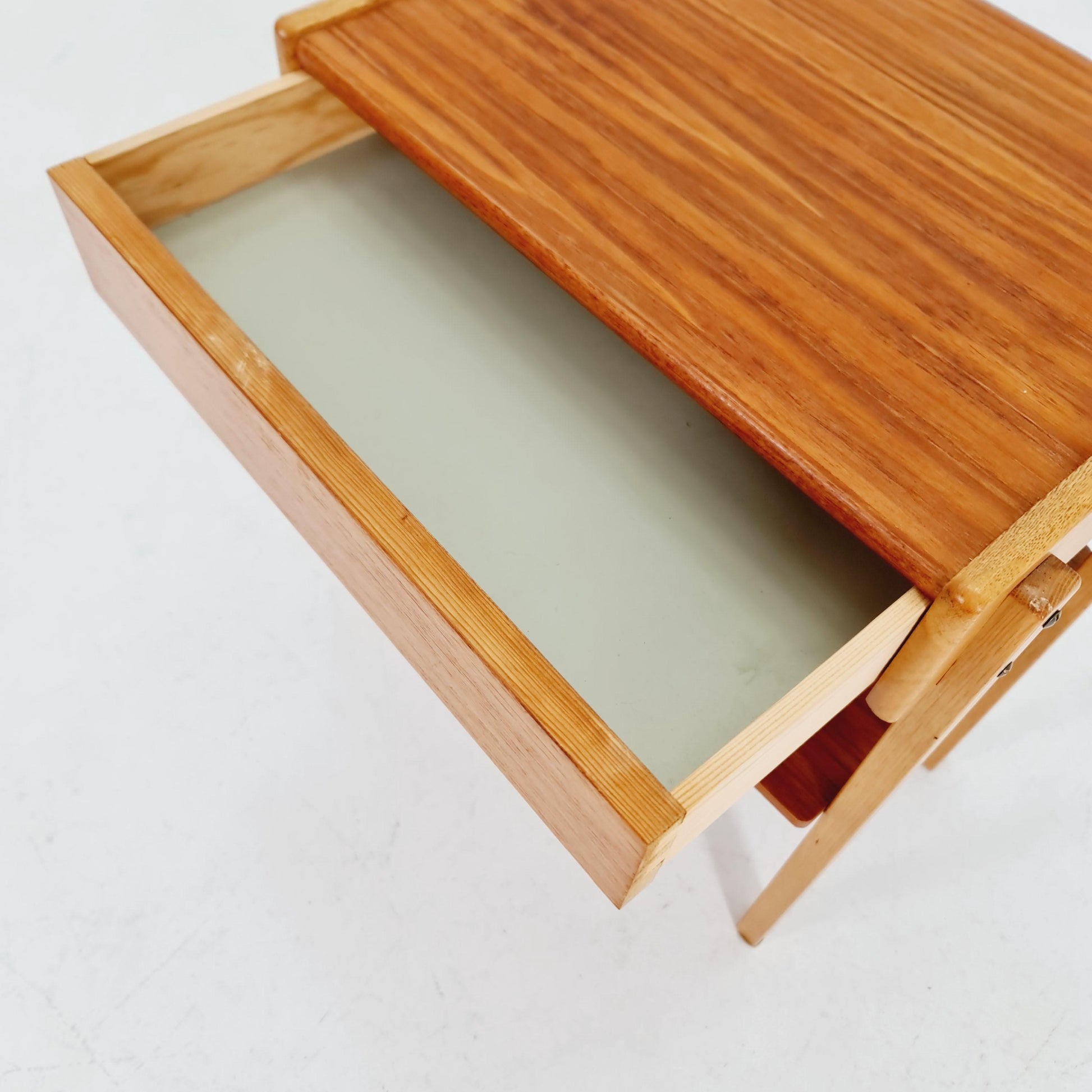 Midcentury Carlstrom & Co teak - Oak vintage side table/ bedside table/ night stand, 1960s