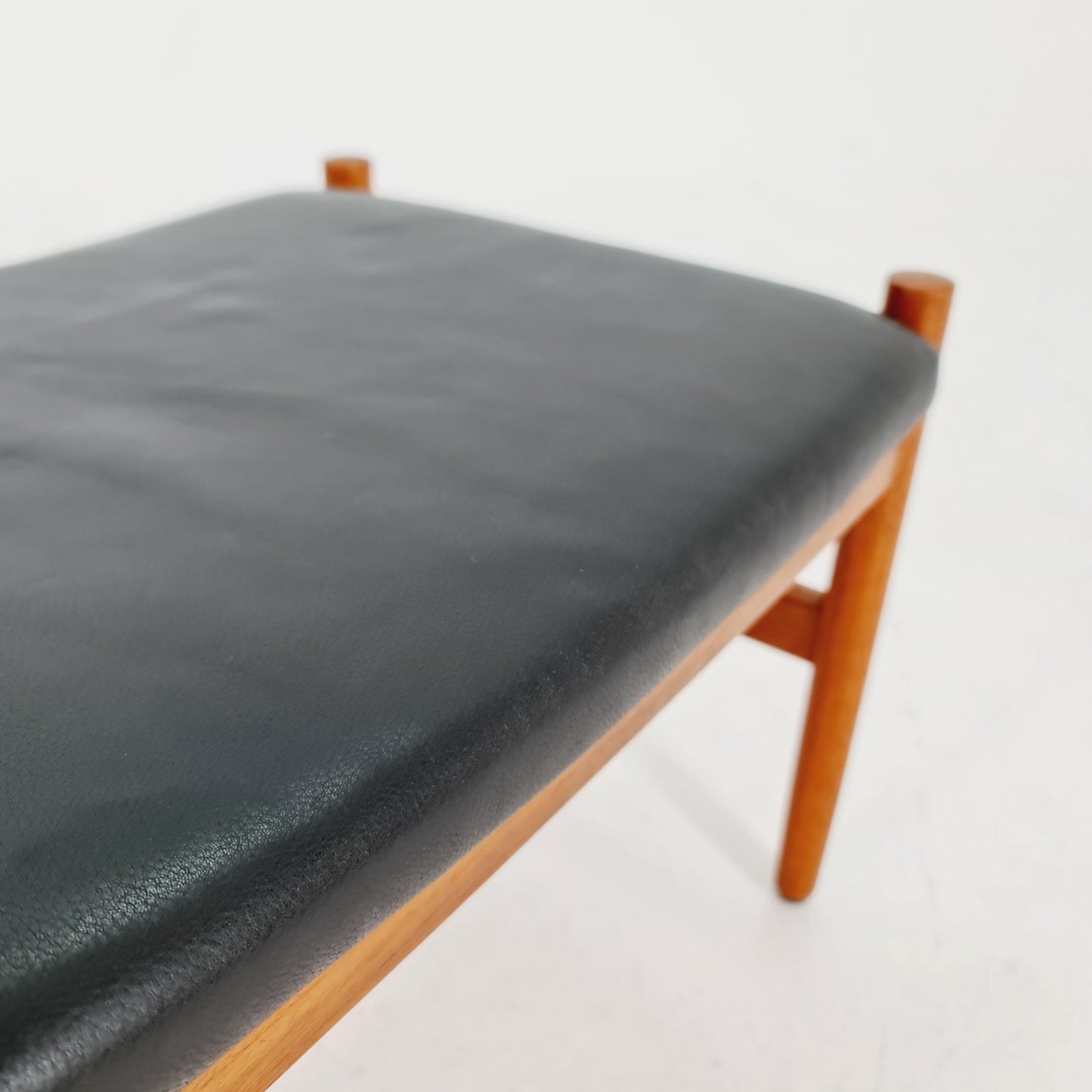 Vintage Danish teak dining stool ottoman by Hugo Fradsen for spottrup , 1960s