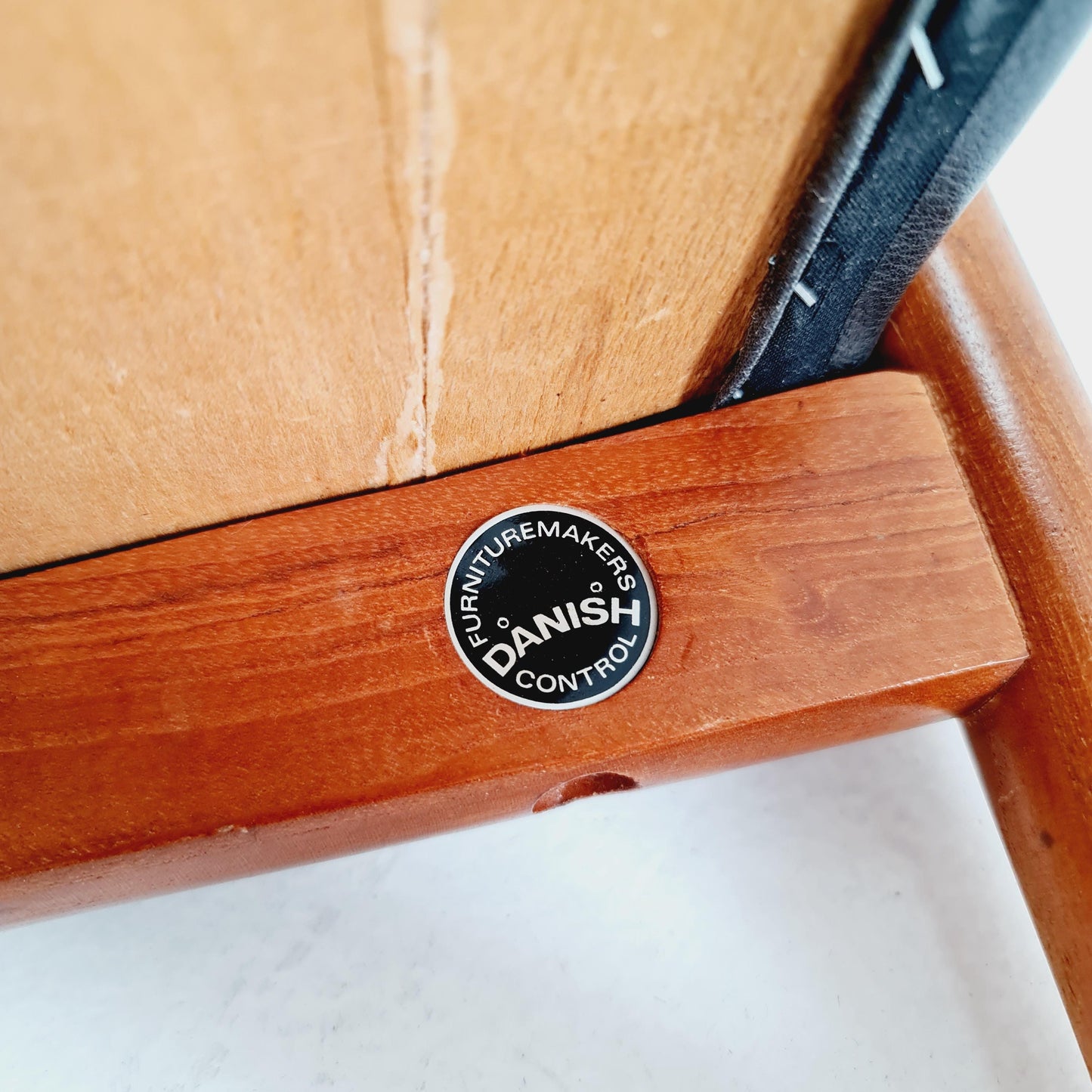 Vintage Danish teak dining stool ottoman by Hugo Fradsen for spottrup , 1960s