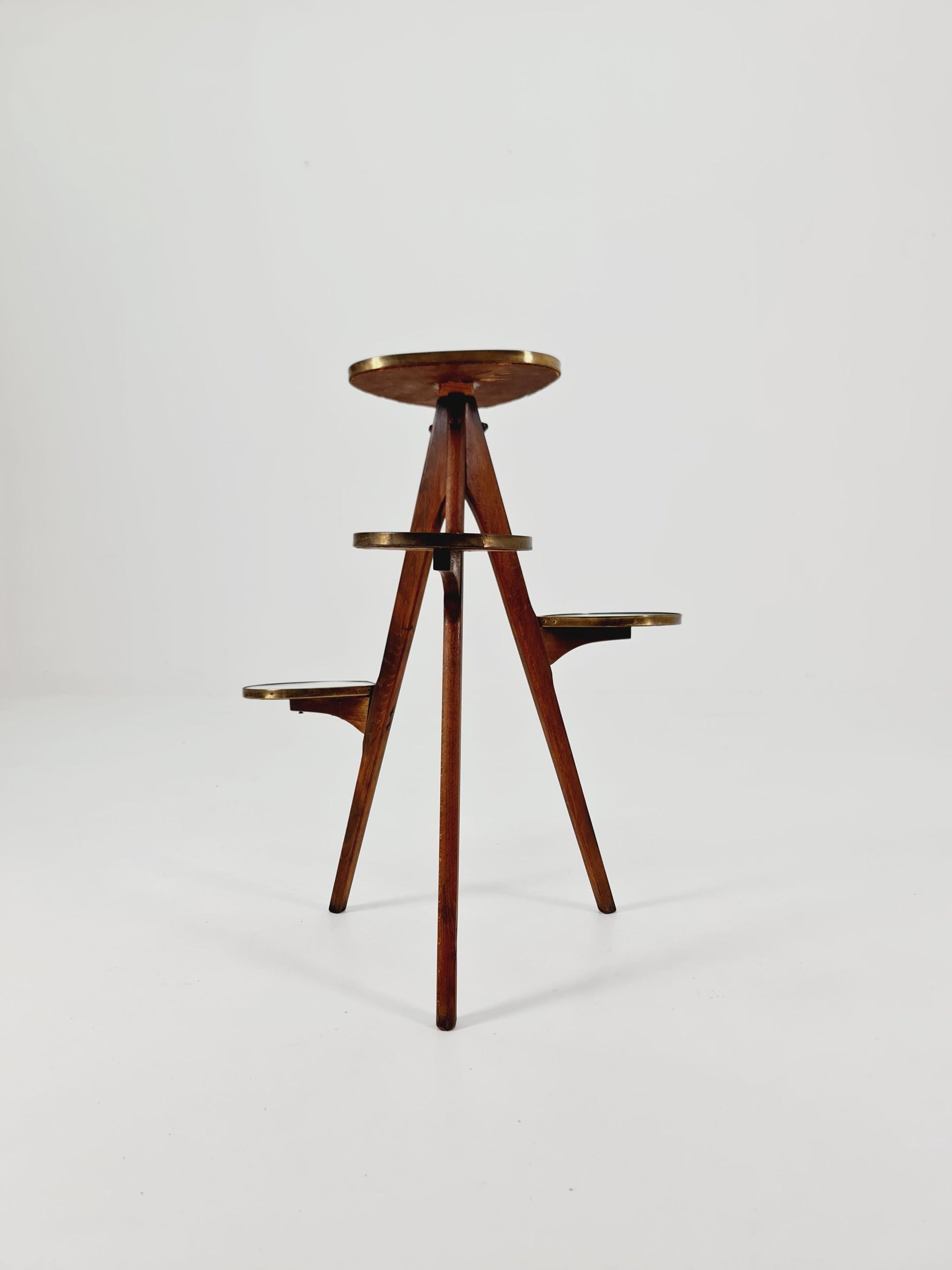 Big 1950s German Plant Stand, Colorful Vintage Mid-Century Minimalist Indoor Plant Stand Side Table Retro flower table