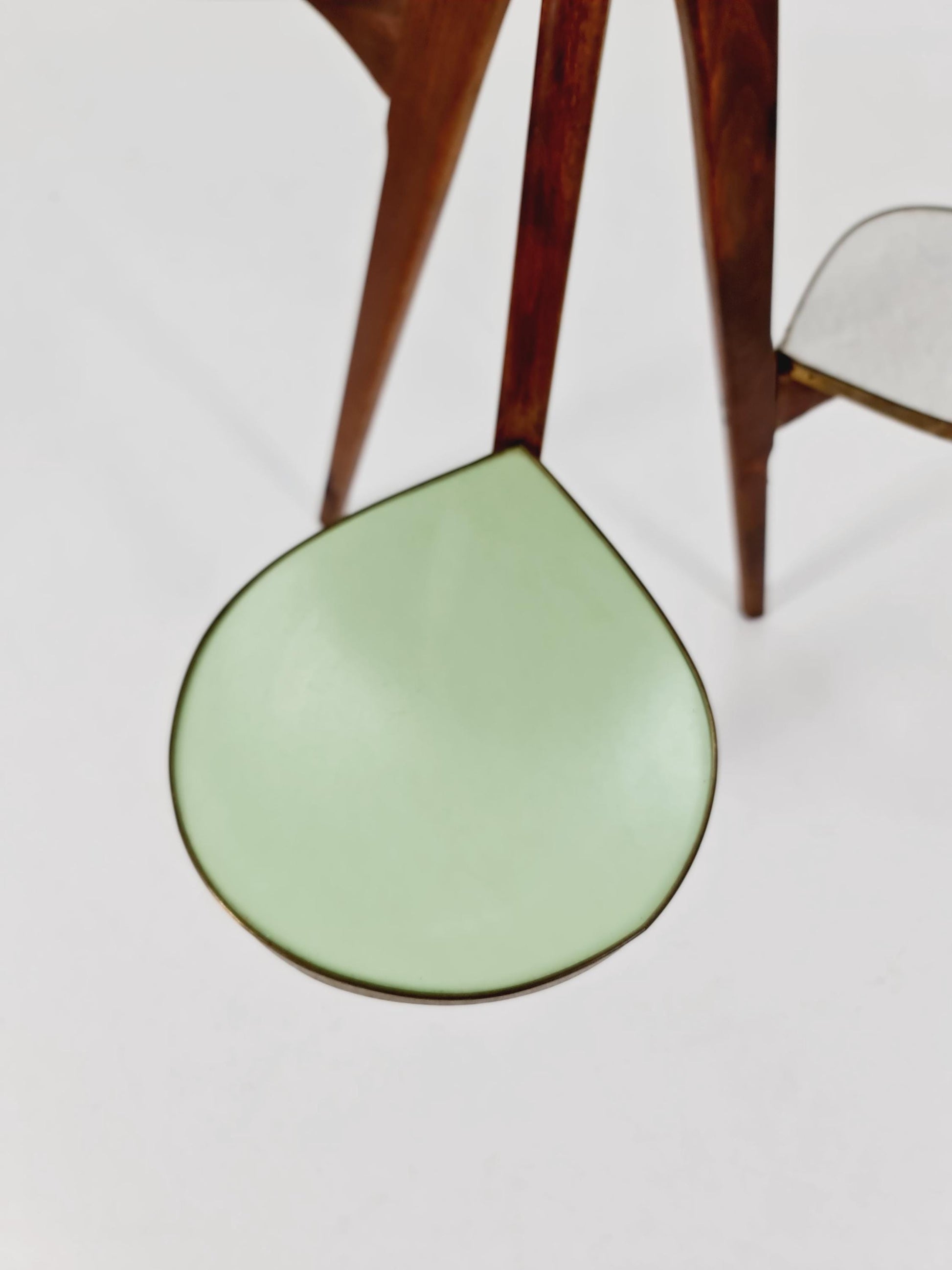 Big 1950s German Plant Stand, Colorful Vintage Mid-Century Minimalist Indoor Plant Stand Side Table Retro flower table