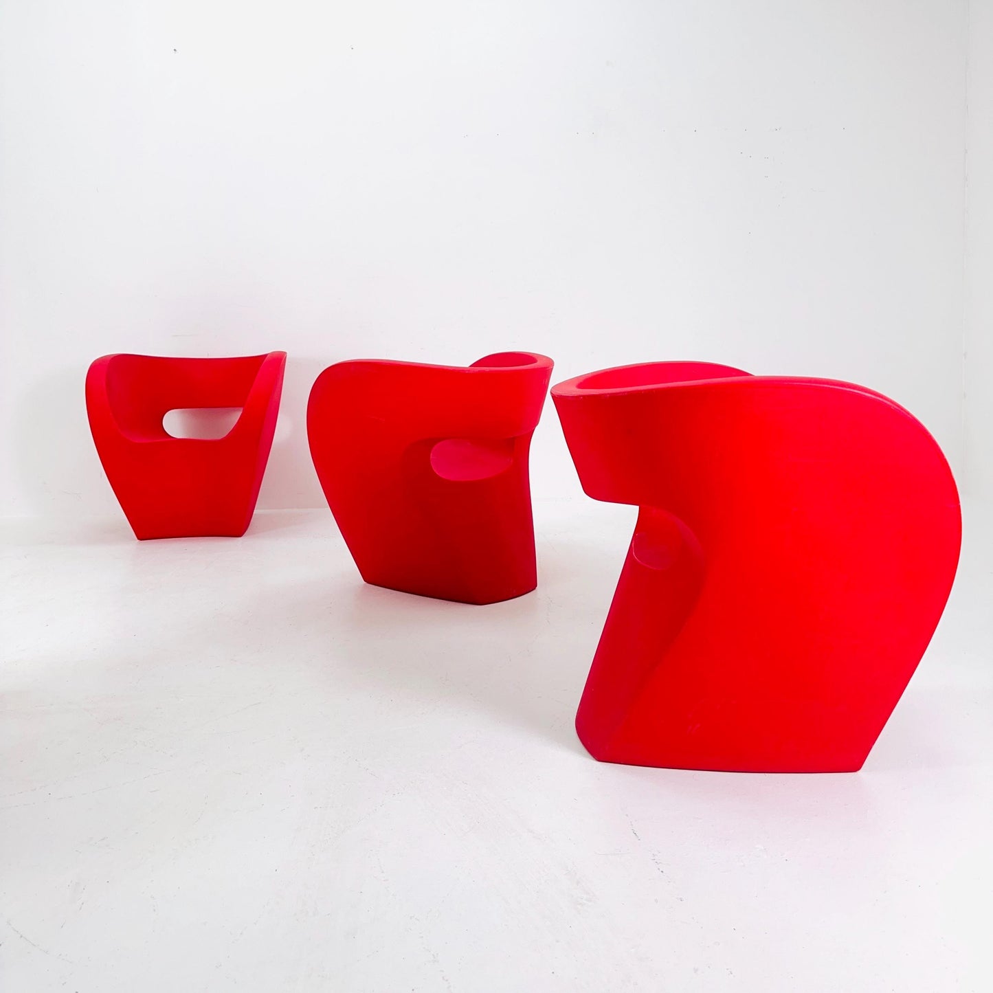 Set of 4 Lounge Ron Arad Little Albert red Chairs by Moroso Italy 2000s