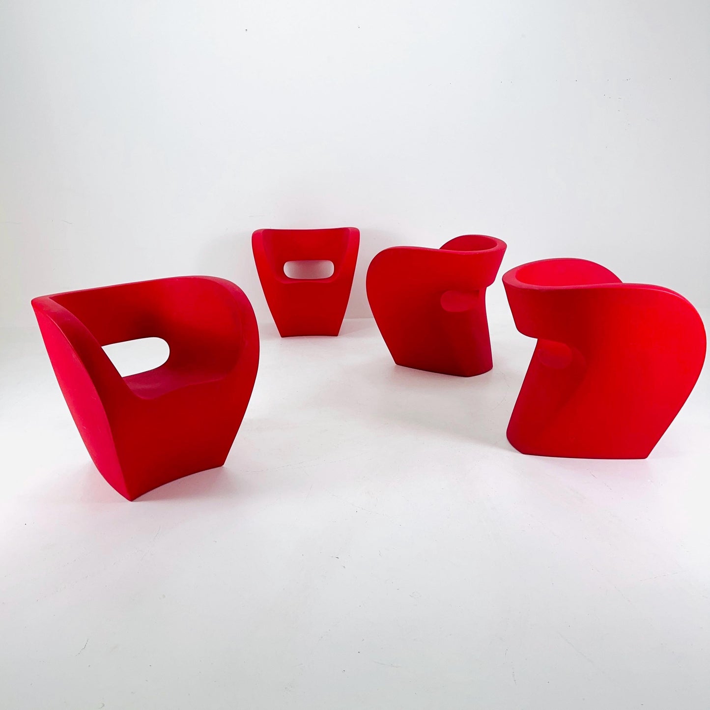 Set of 4 Lounge Ron Arad Little Albert red Chairs by Moroso Italy 2000s