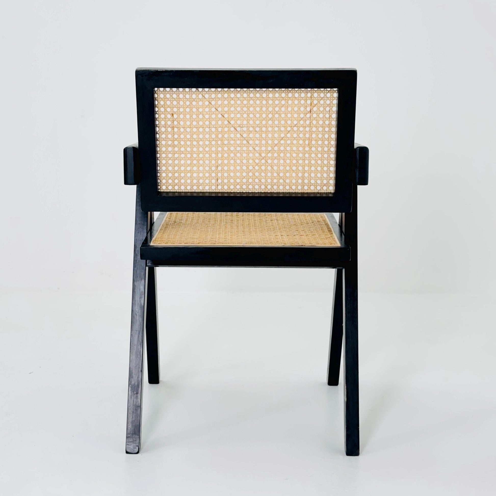 Mid century Casa Padrino Black Wood & Rattan Chair – 1990s