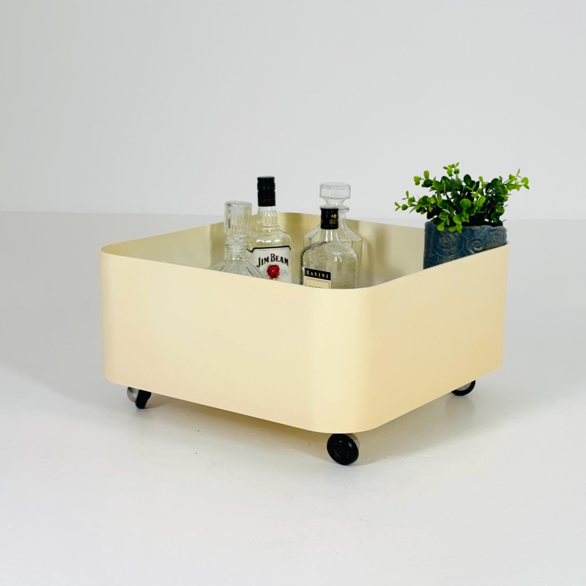 Mid century Anna Castelli Ferrieri Roll Container for Kartell, No. 4682 – Vintage Cream Beige 1970s