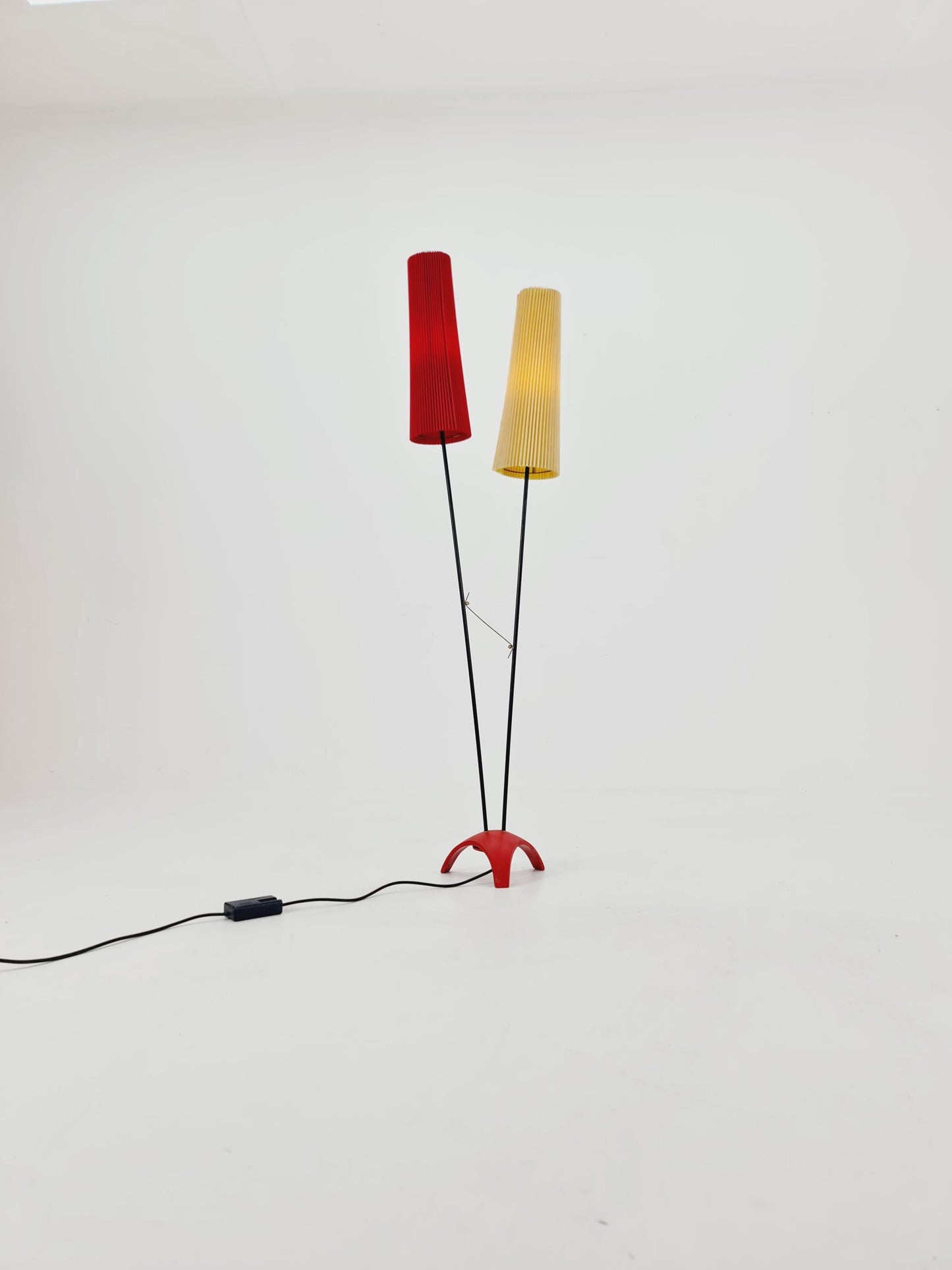 EXTREME RARE brass 1950s vintage floor lamp / bag lamp mcm