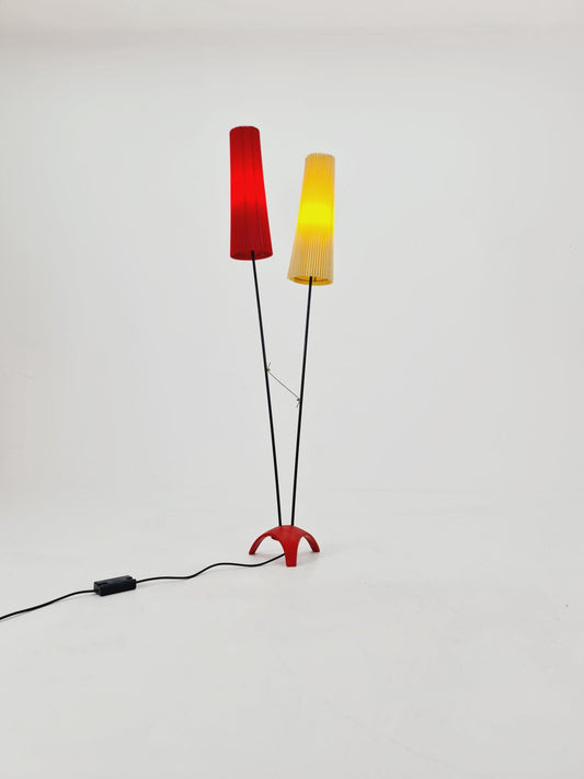 EXTREME RARE brass 1950s vintage floor lamp / bag lamp mcm