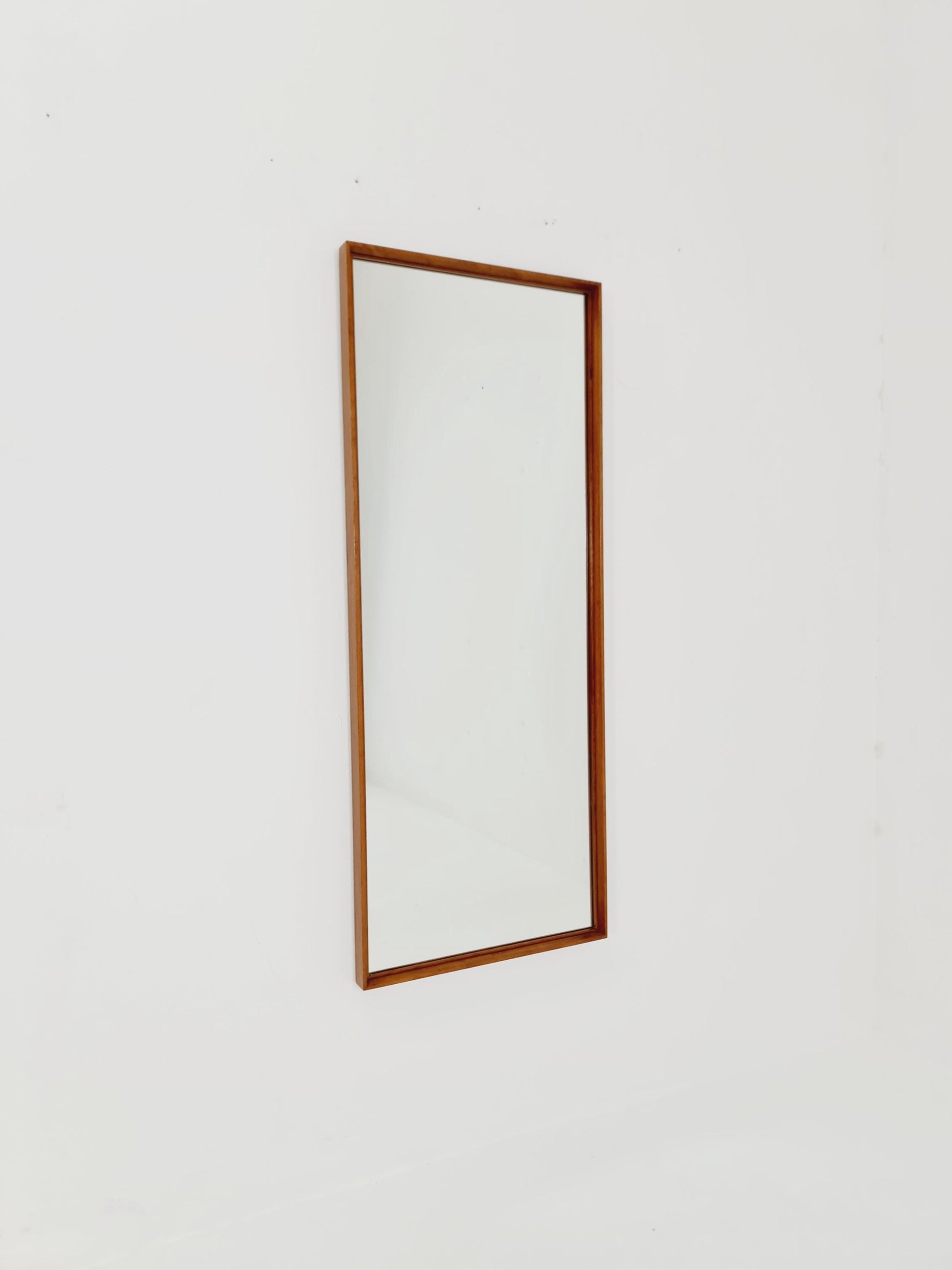 Big Teak German mid-century Modern wall-mounted mirror , 1960s