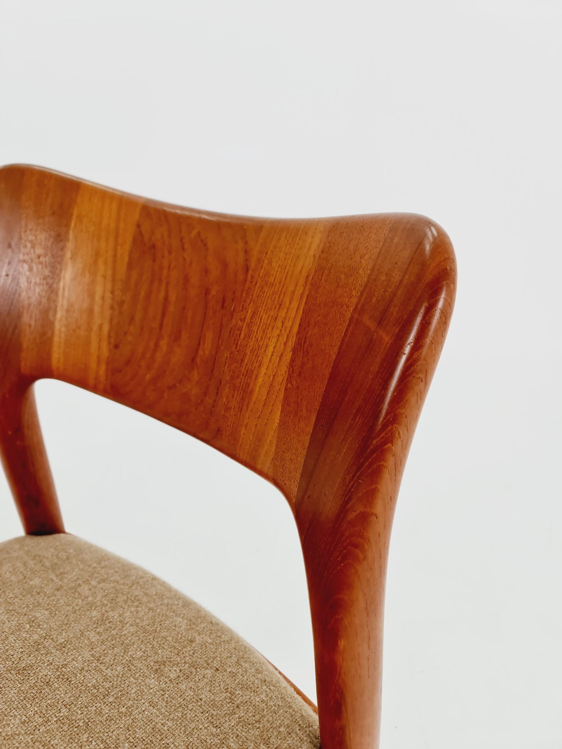 1 of 2 Vintage Danish solid teak dining chair by Niels Koefoed for Koefoed Hornslet , , 1960s,