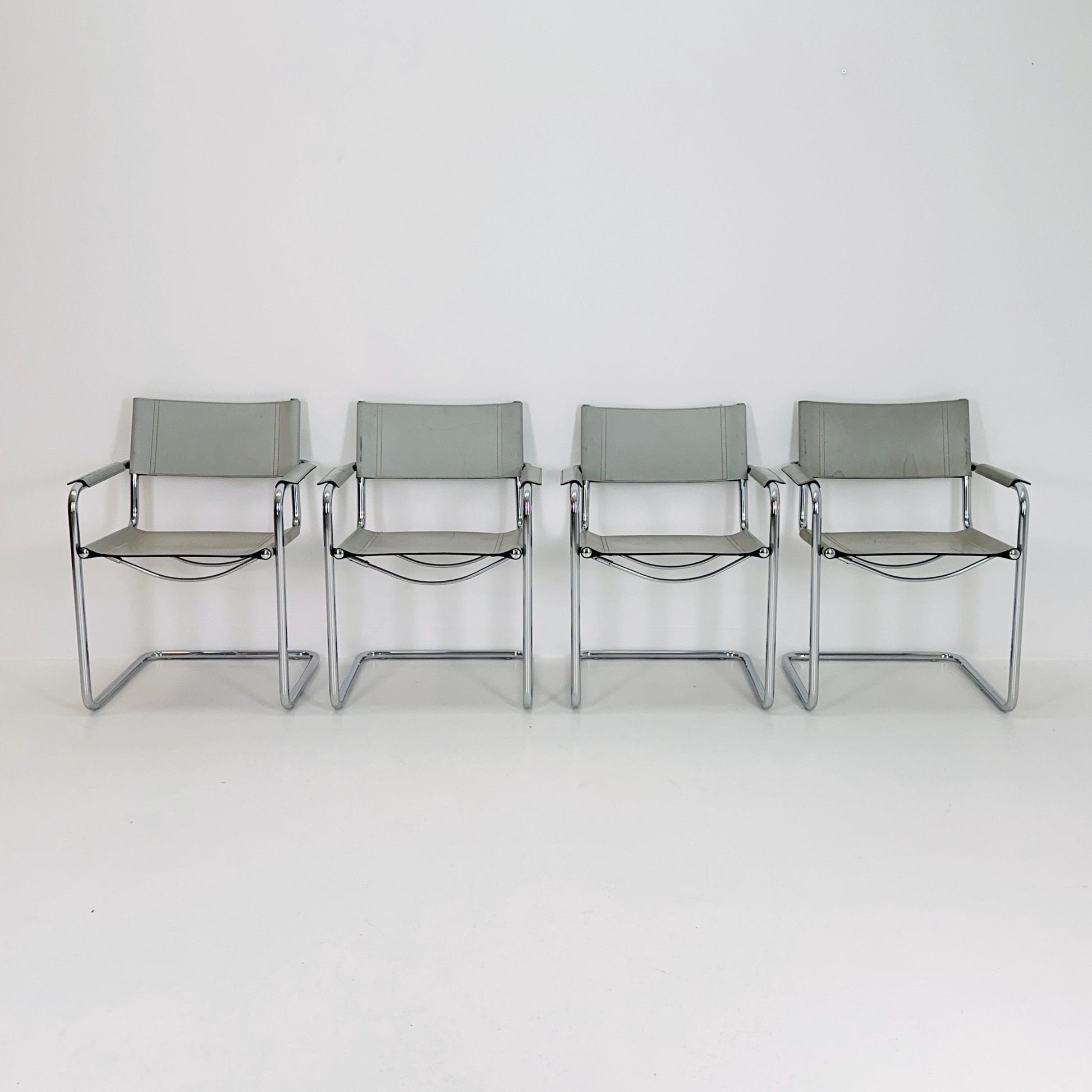 Set of 4 Mid century MG5 Centro Studi desk armchair by Mart Stam & Marcel Breuer for Matteo Grassi, 1970s Italy
