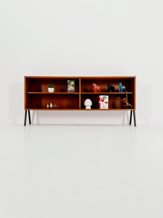 Midcentury vintage teak danish cabinet book case, 1960s
