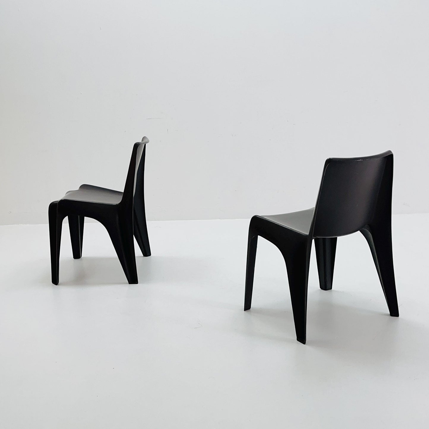 Space age Set of 2 brown Dining chairs Bofinger BA1171 chair by Helmut Bätzner,1970 Germany