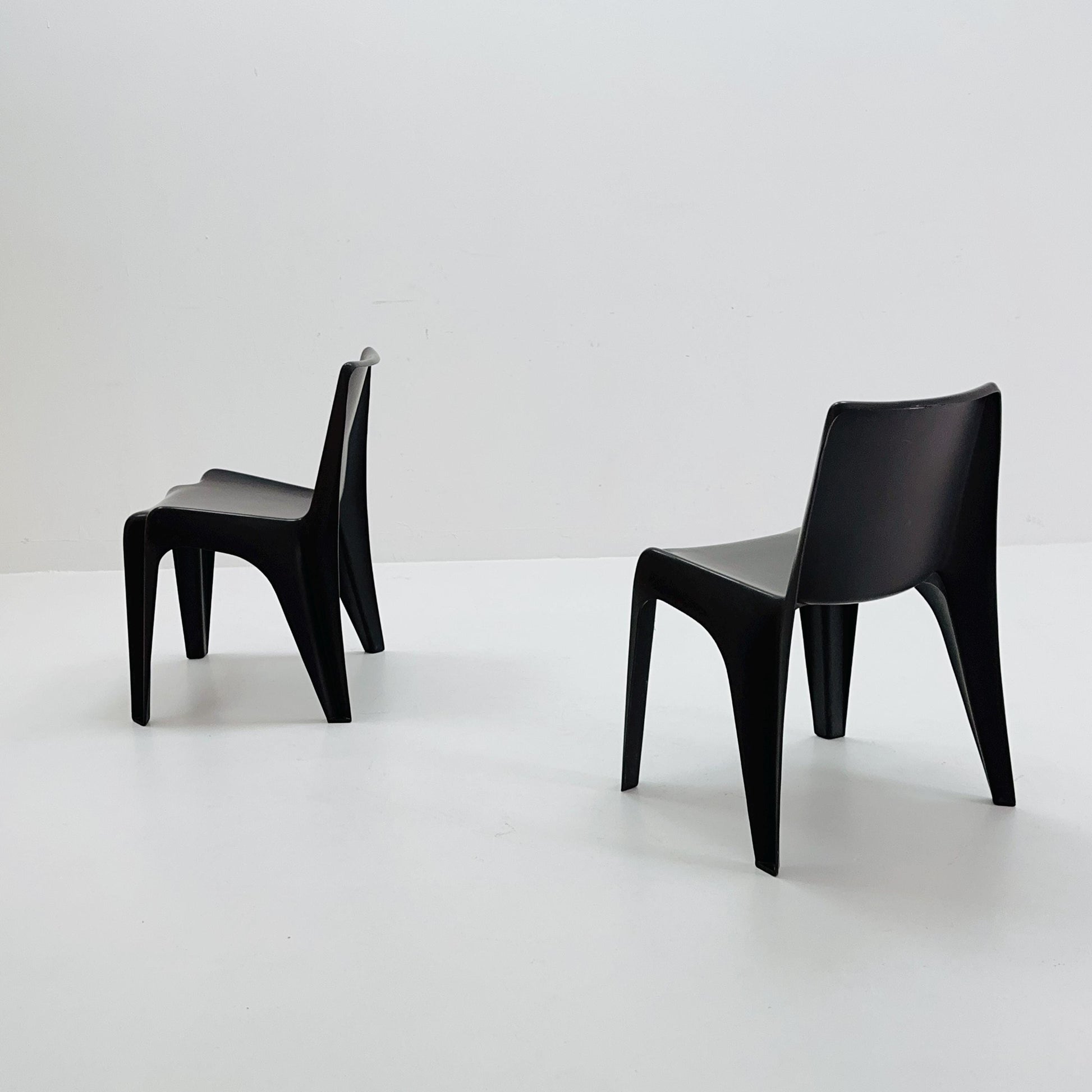 Space age Set of 2 brown Dining chairs Bofinger BA1171 chair by Helmut Bätzner,1970 Germany