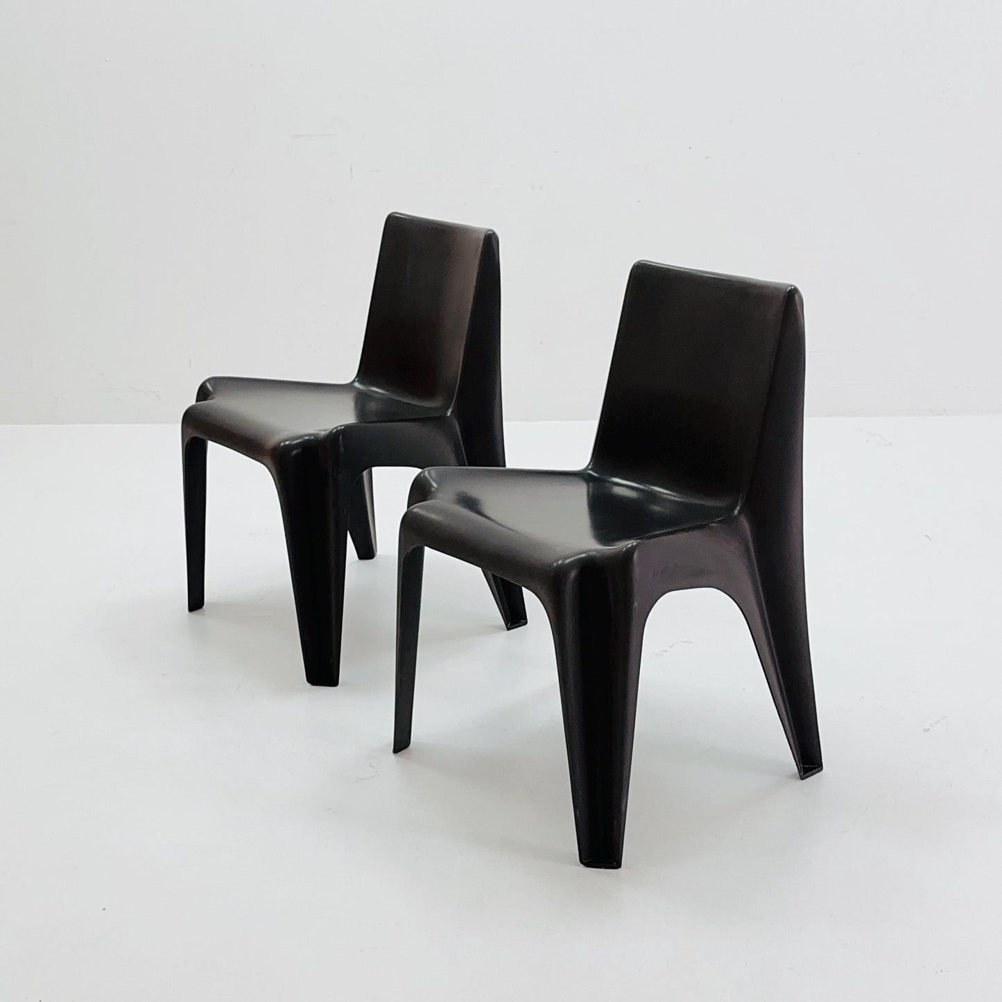 Space age Set of 2 brown Dining chairs Bofinger BA1171 chair by Helmut Bätzner,1970 Germany
