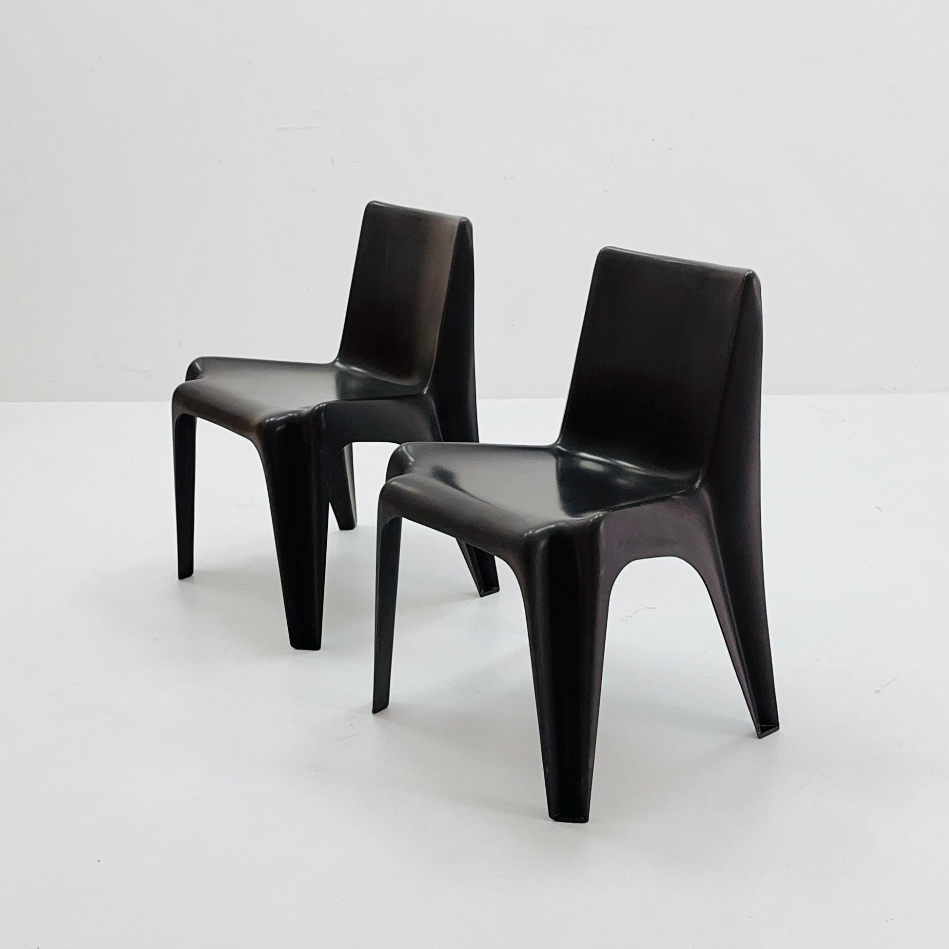 Space age Set of 2 brown Dining chairs Bofinger BA1171 chair by Helmut Bätzner,1970 Germany