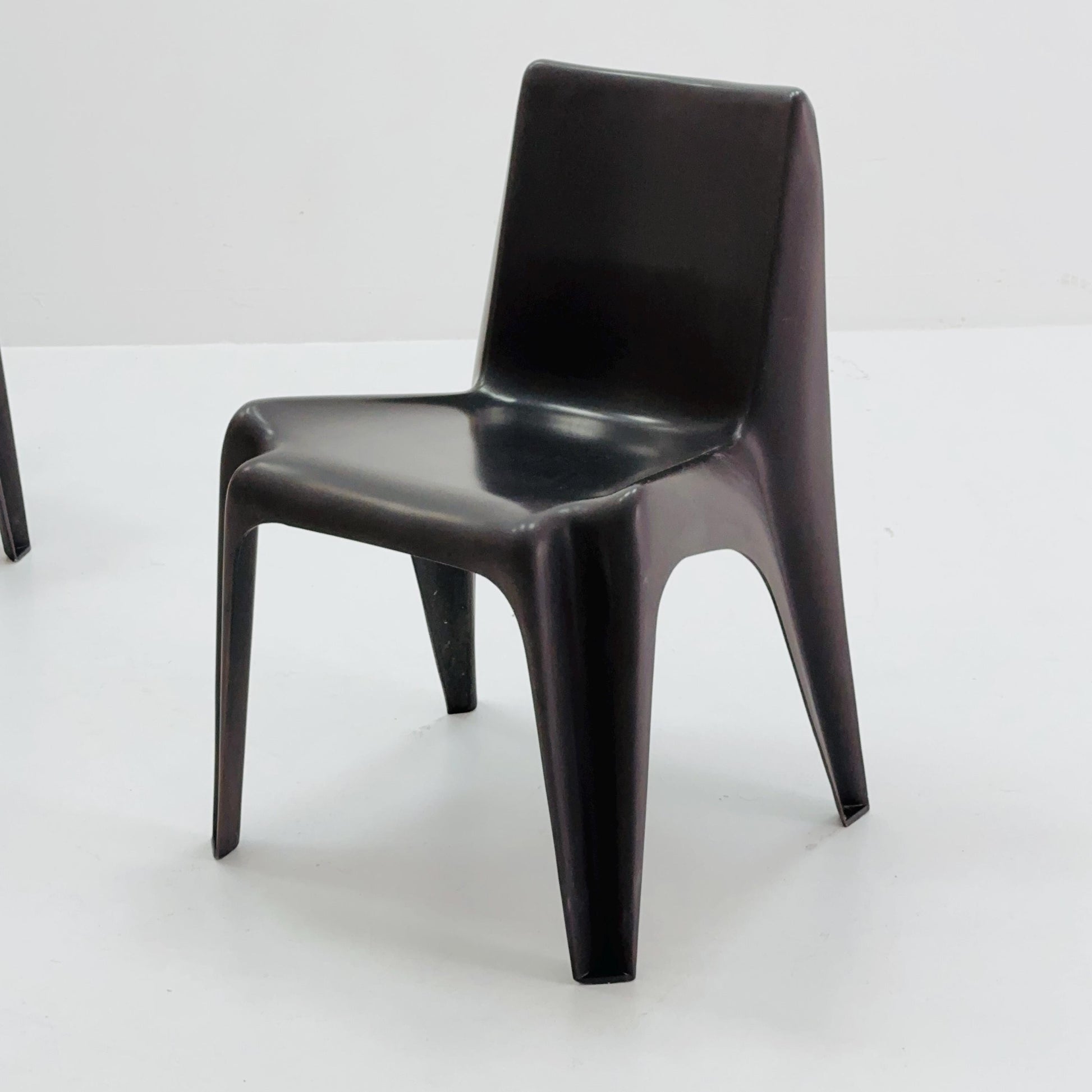 Space age Set of 2 brown Dining chairs Bofinger BA1171 chair by Helmut Bätzner,1970 Germany