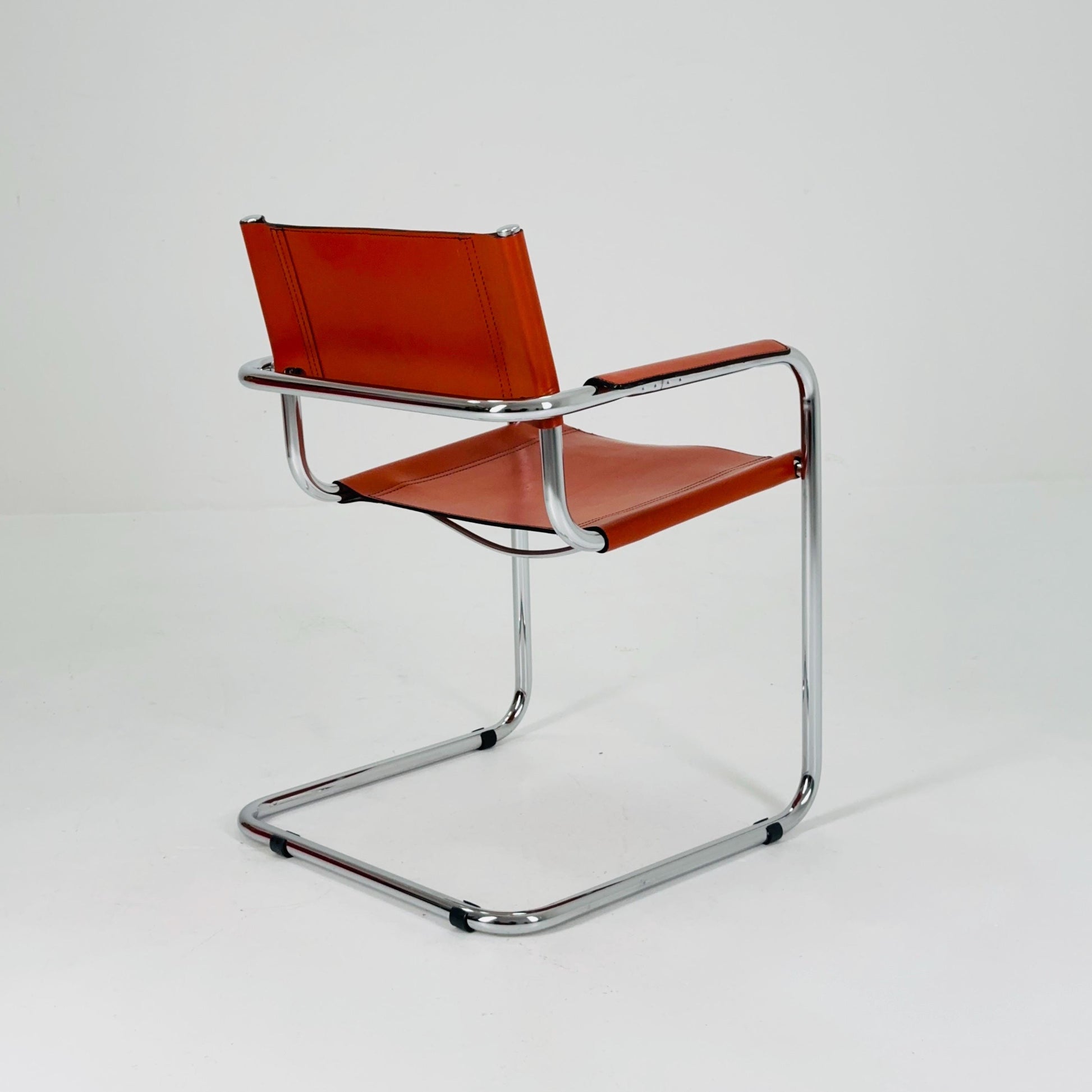 1 of 7 chairs Model MG5 Centro Studio desk chair in cognac by Mart Stam & Marcel Breuer, 1970s Fasem Italy
