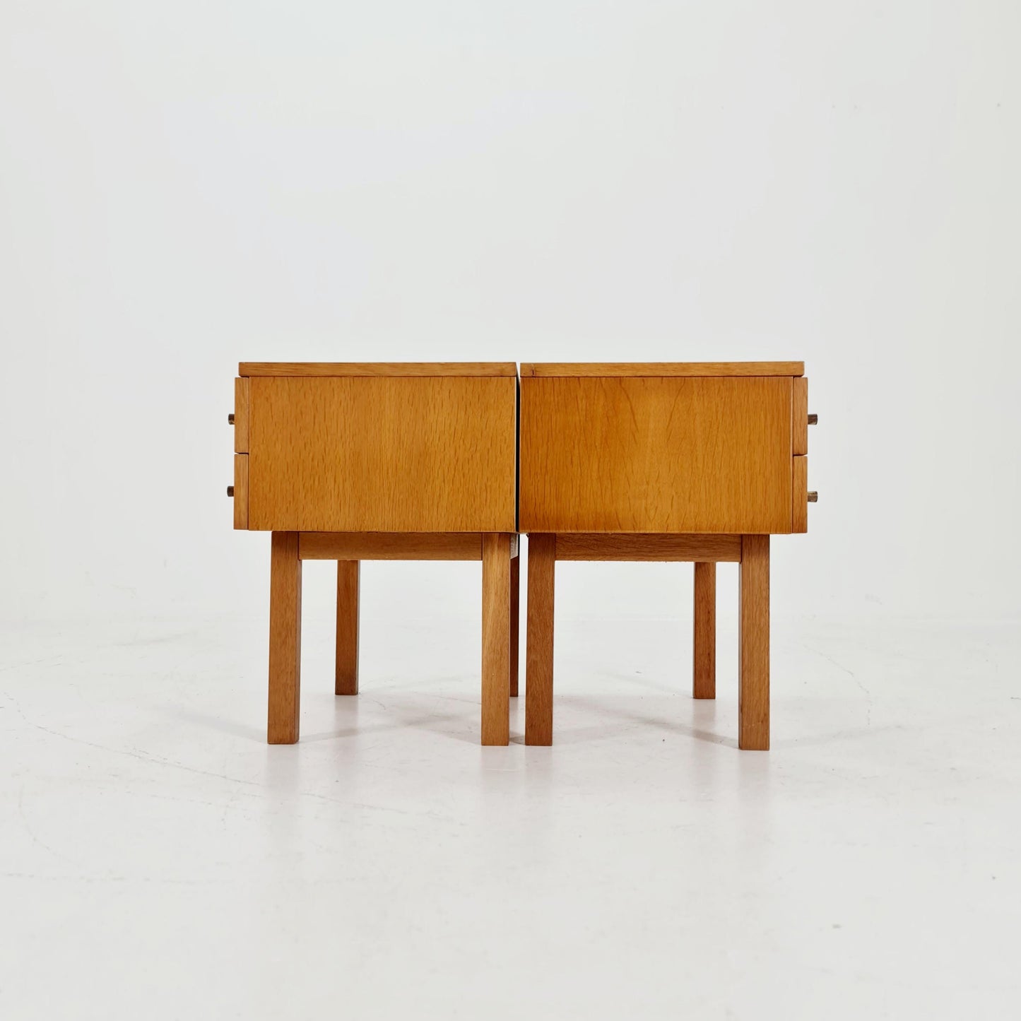 German Mid century Oak nightstands/ bedside tables BY WK Möbel , 1960s Set of 2