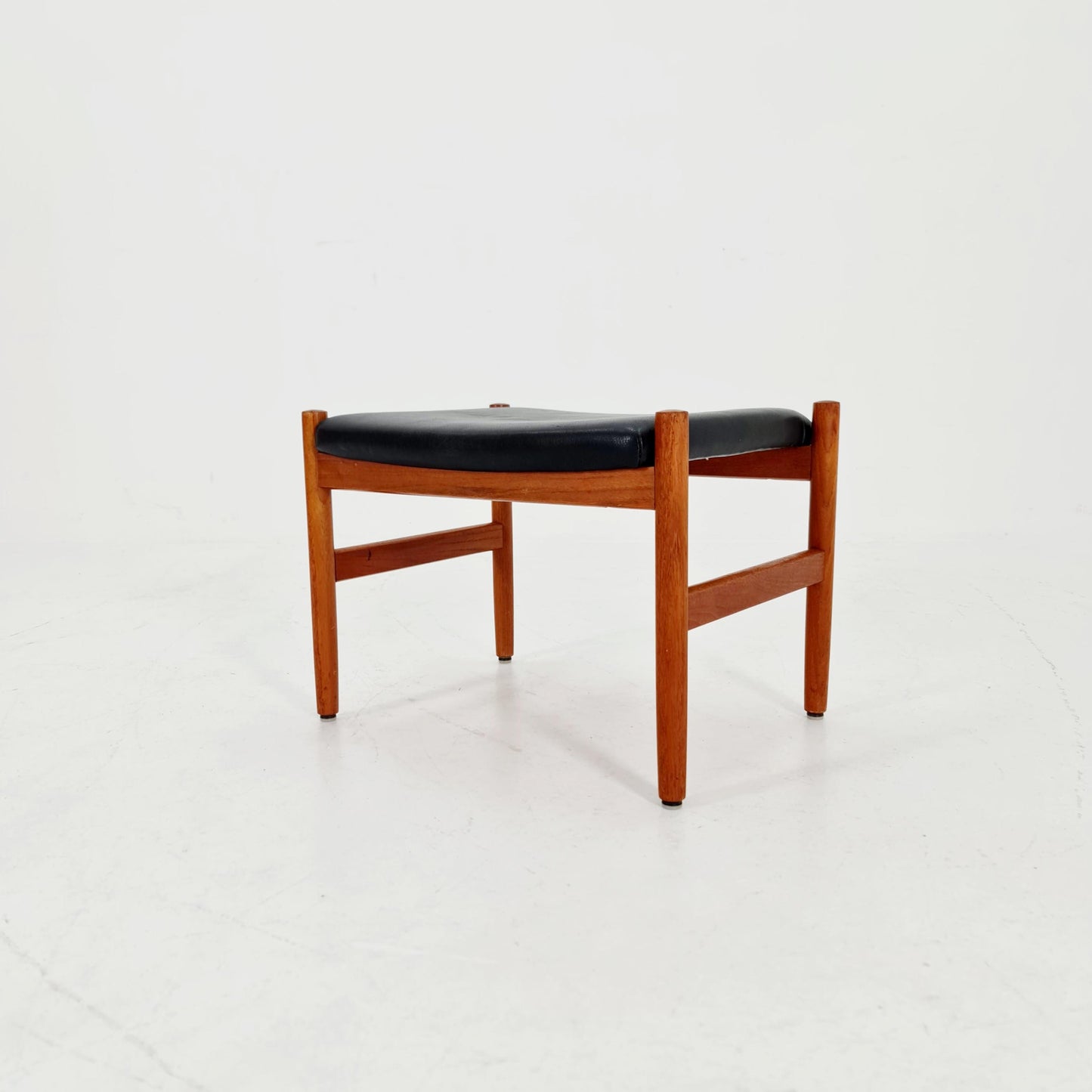 Vintage Danish teak dining stool ottoman by Hugo Fradsen for spottrup , 1960s
