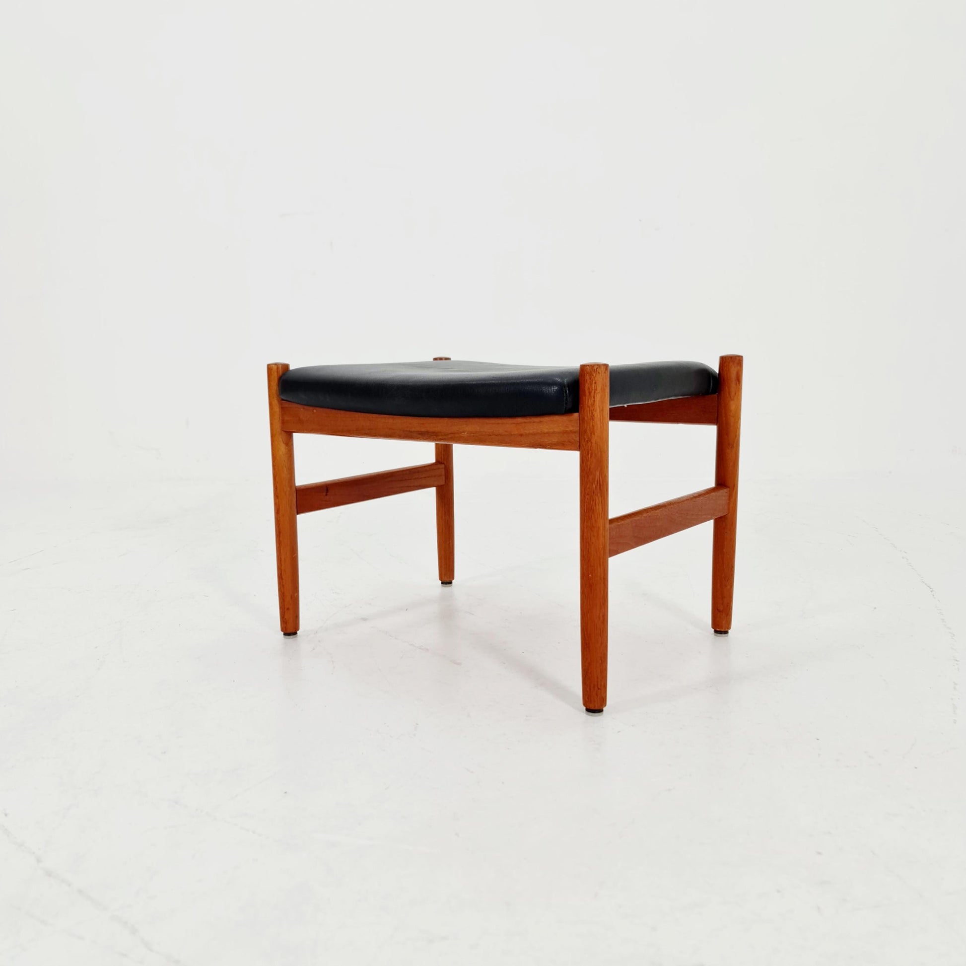 Vintage Danish teak dining stool ottoman by Hugo Fradsen for spottrup , 1960s
