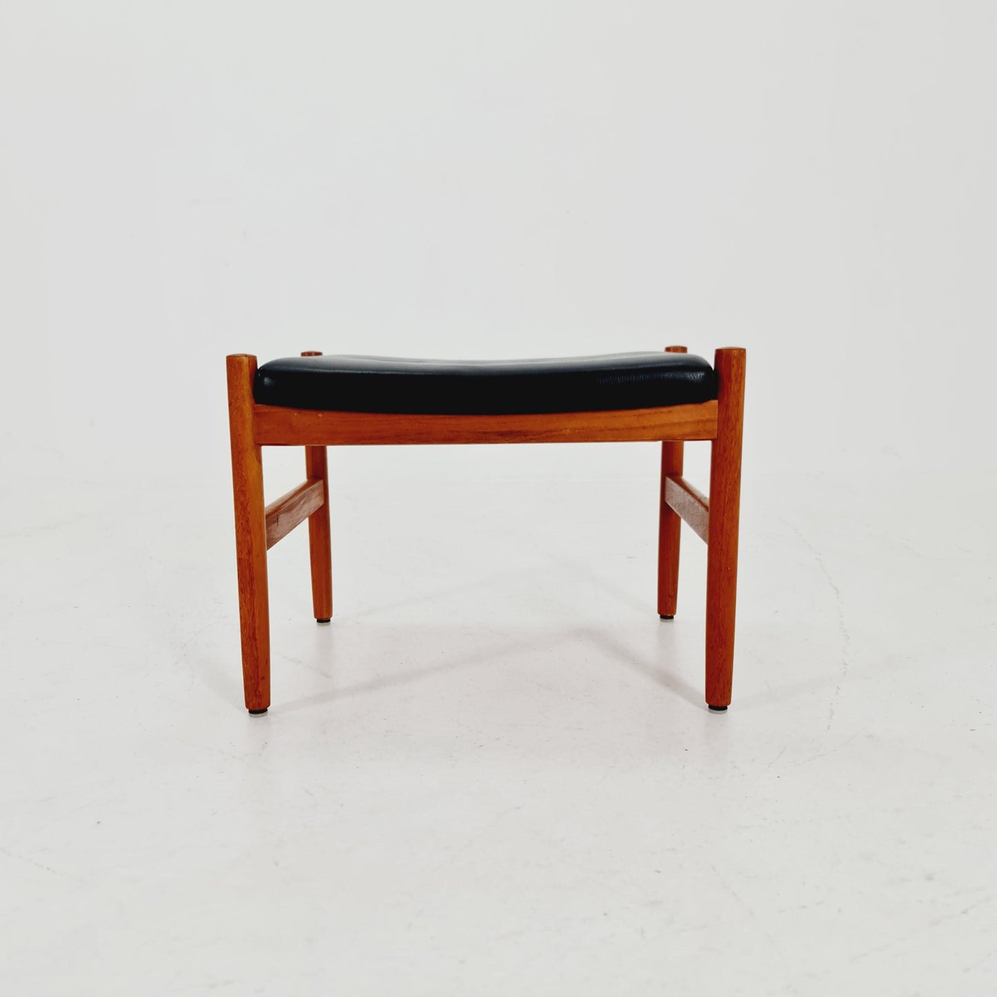 Vintage Danish teak dining stool ottoman by Hugo Fradsen for spottrup , 1960s
