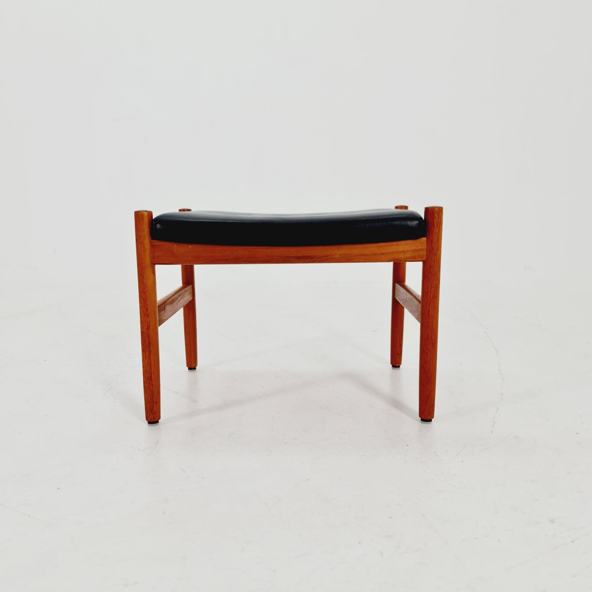 Vintage Danish teak dining stool ottoman by Hugo Fradsen for spottrup , 1960s