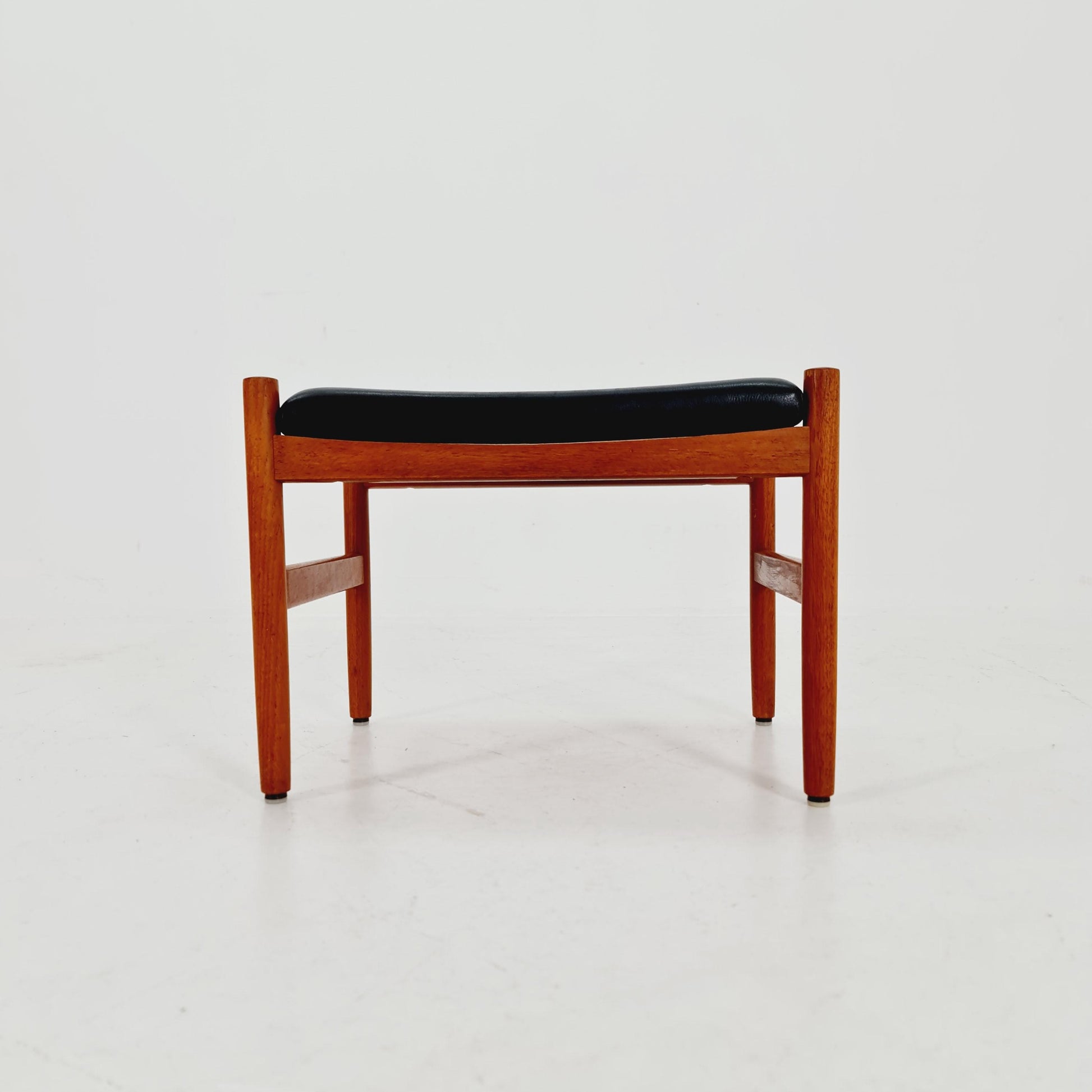 Vintage Danish teak dining stool ottoman by Hugo Fradsen for spottrup , 1960s