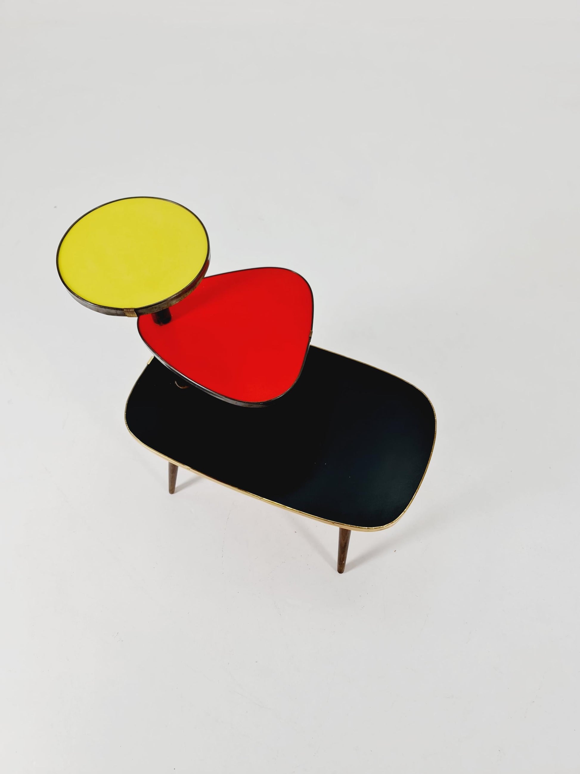 German Plant Stand, colorful Vintage Mid-Century Minimalist Indoor flower table, 1960s