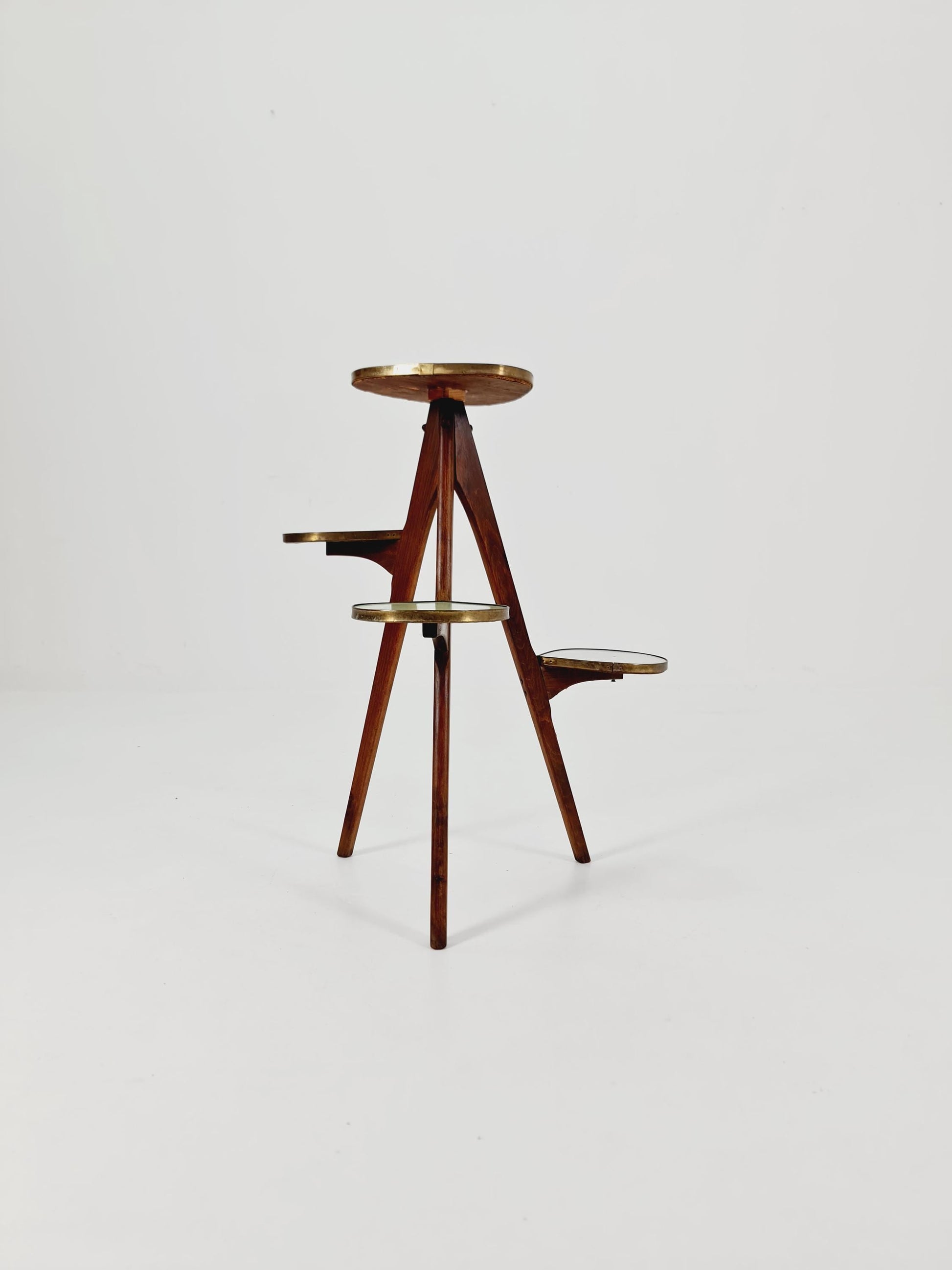 Big 1950s German Plant Stand, Colorful Vintage Mid-Century Minimalist Indoor Plant Stand Side Table Retro flower table