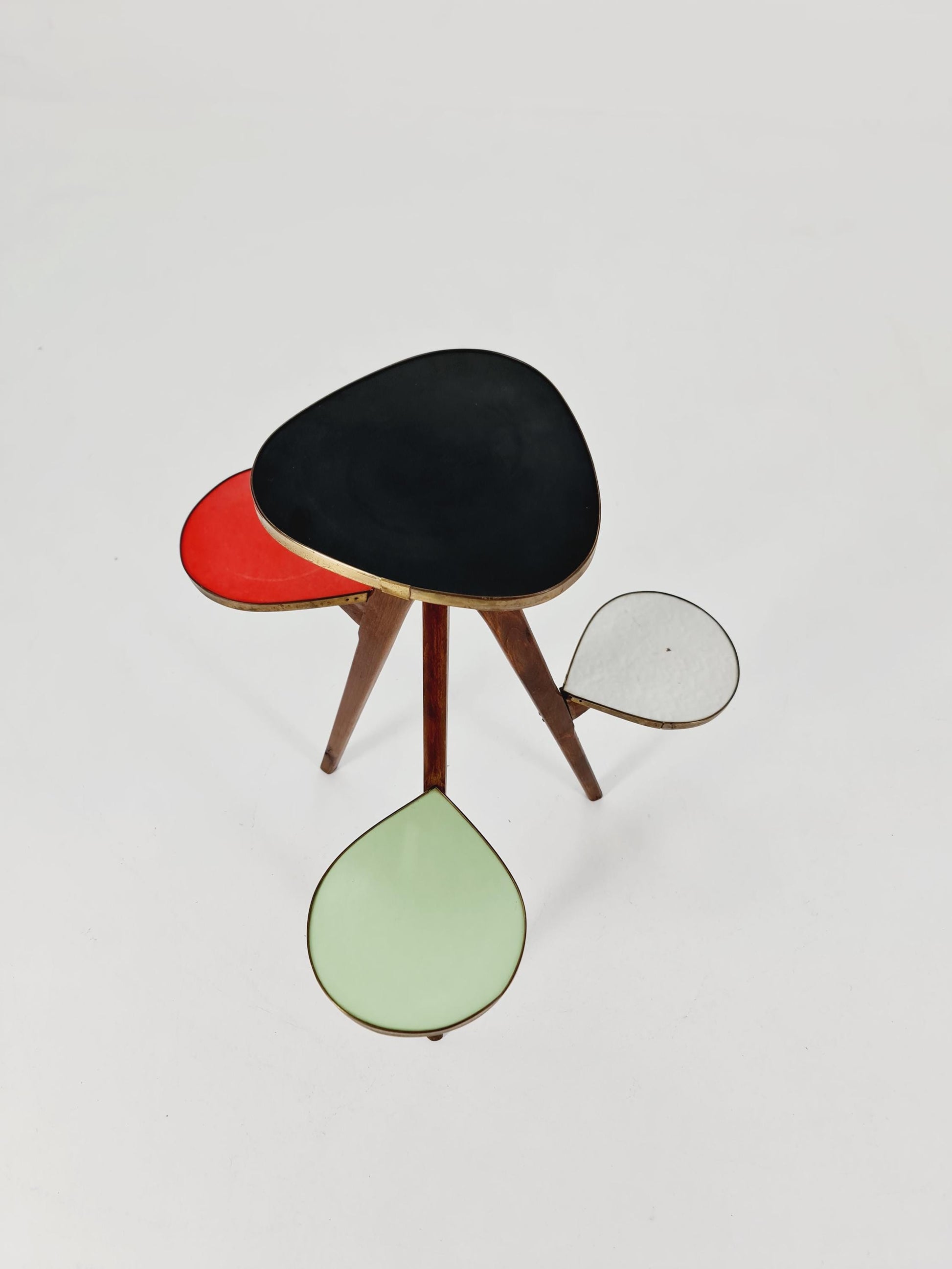 Big 1950s German Plant Stand, Colorful Vintage Mid-Century Minimalist Indoor Plant Stand Side Table Retro flower table