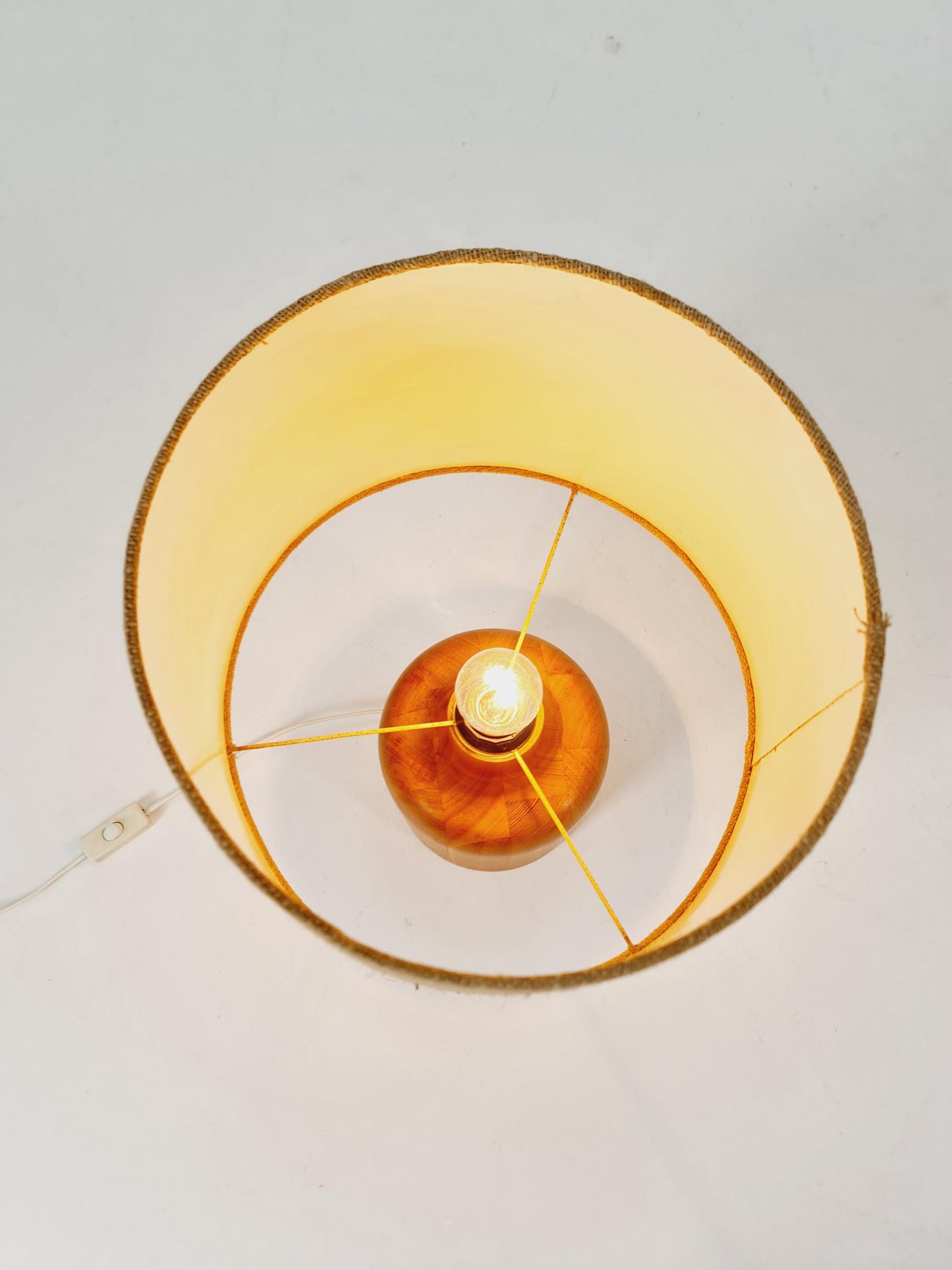 Mid century solid Pine wood table lamp by Bestorm, 1960s