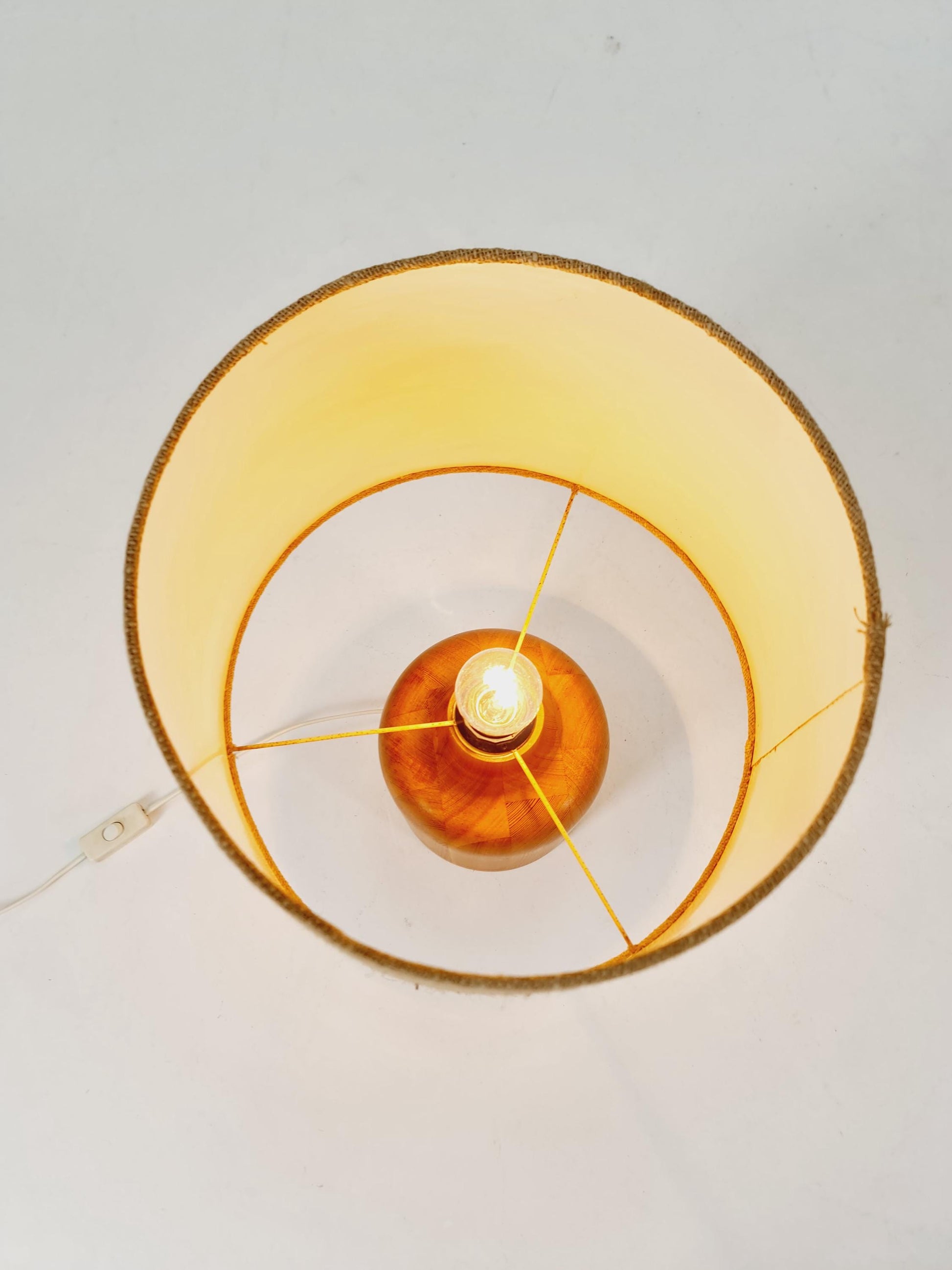 Mid century solid Pine wood table lamp by Bestorm, 1960s