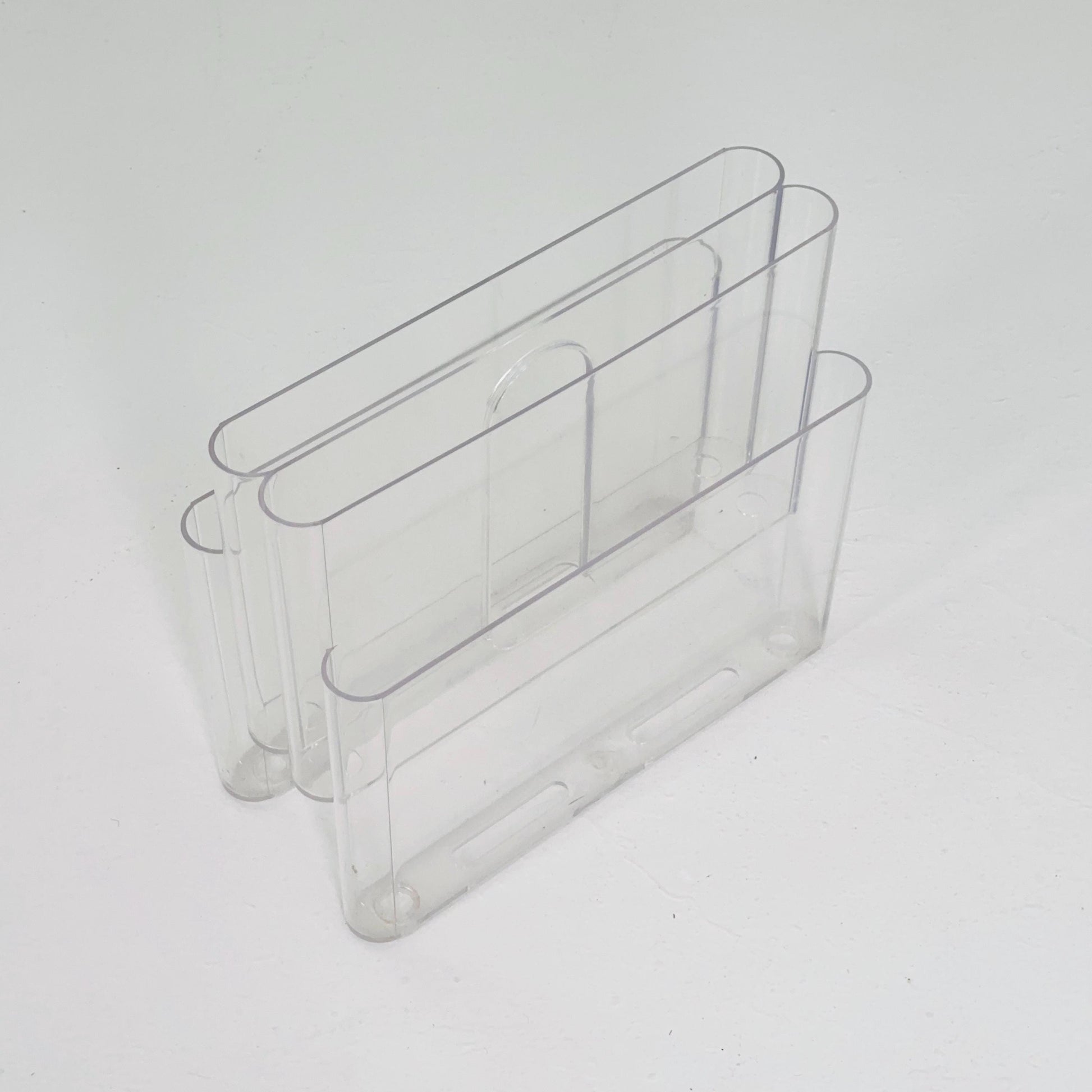 Mid-Century Modern Magazine Rack with 4 Compartments by Giotto Stoppino for Kartell, 1970s model 4676 Italy