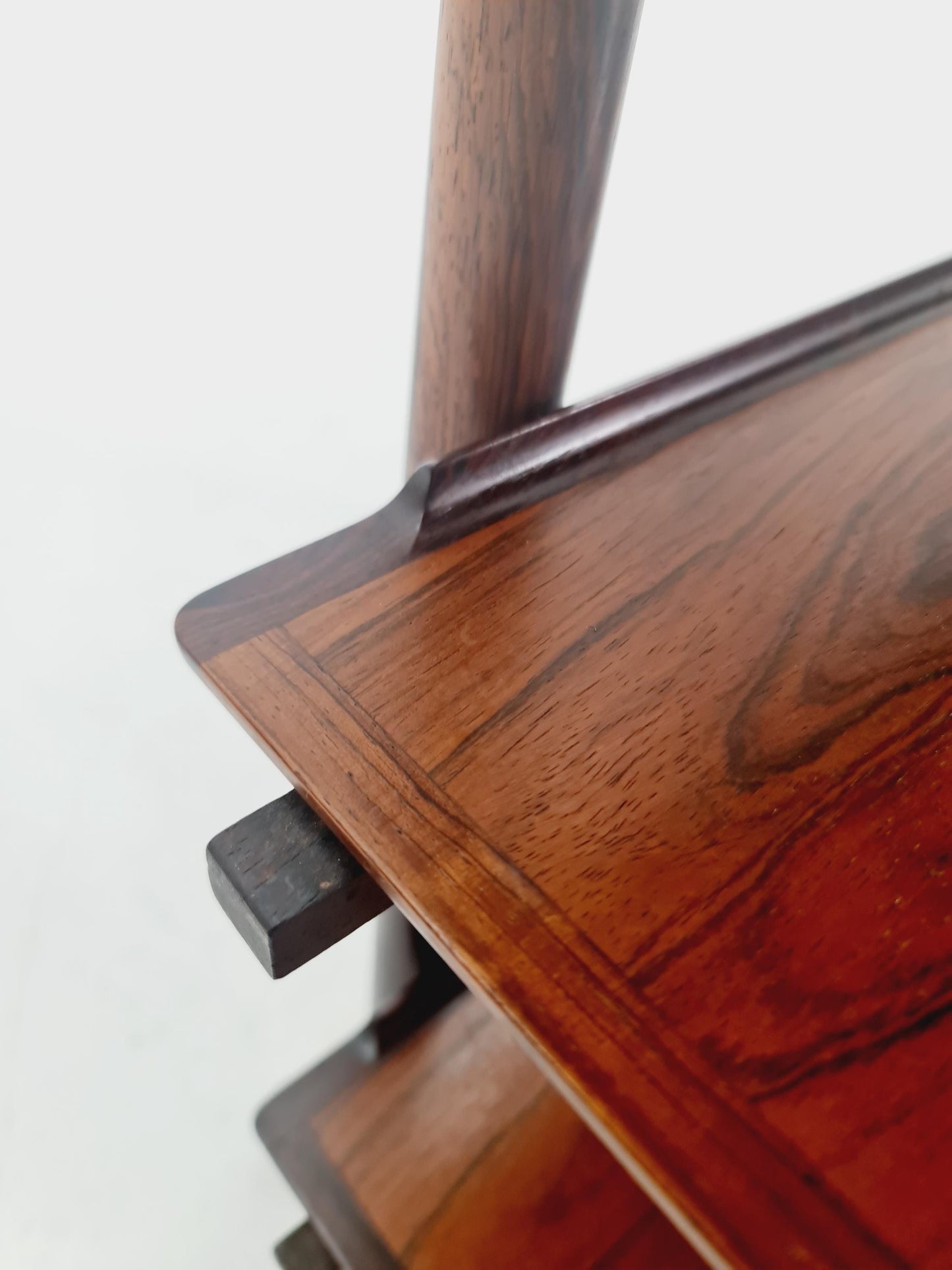 Vintage mid century danish trolley in solid Rose wood / bar cart By Poul Hundevad , 1960s